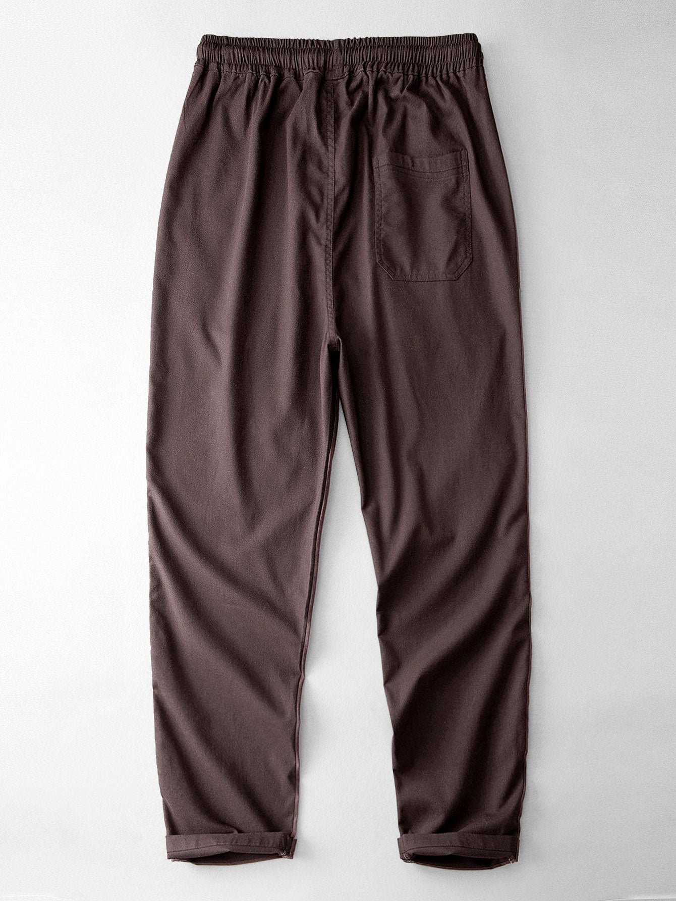 Waffle Stripe Johnny Collar Polo & Straight Leg Linen Pants