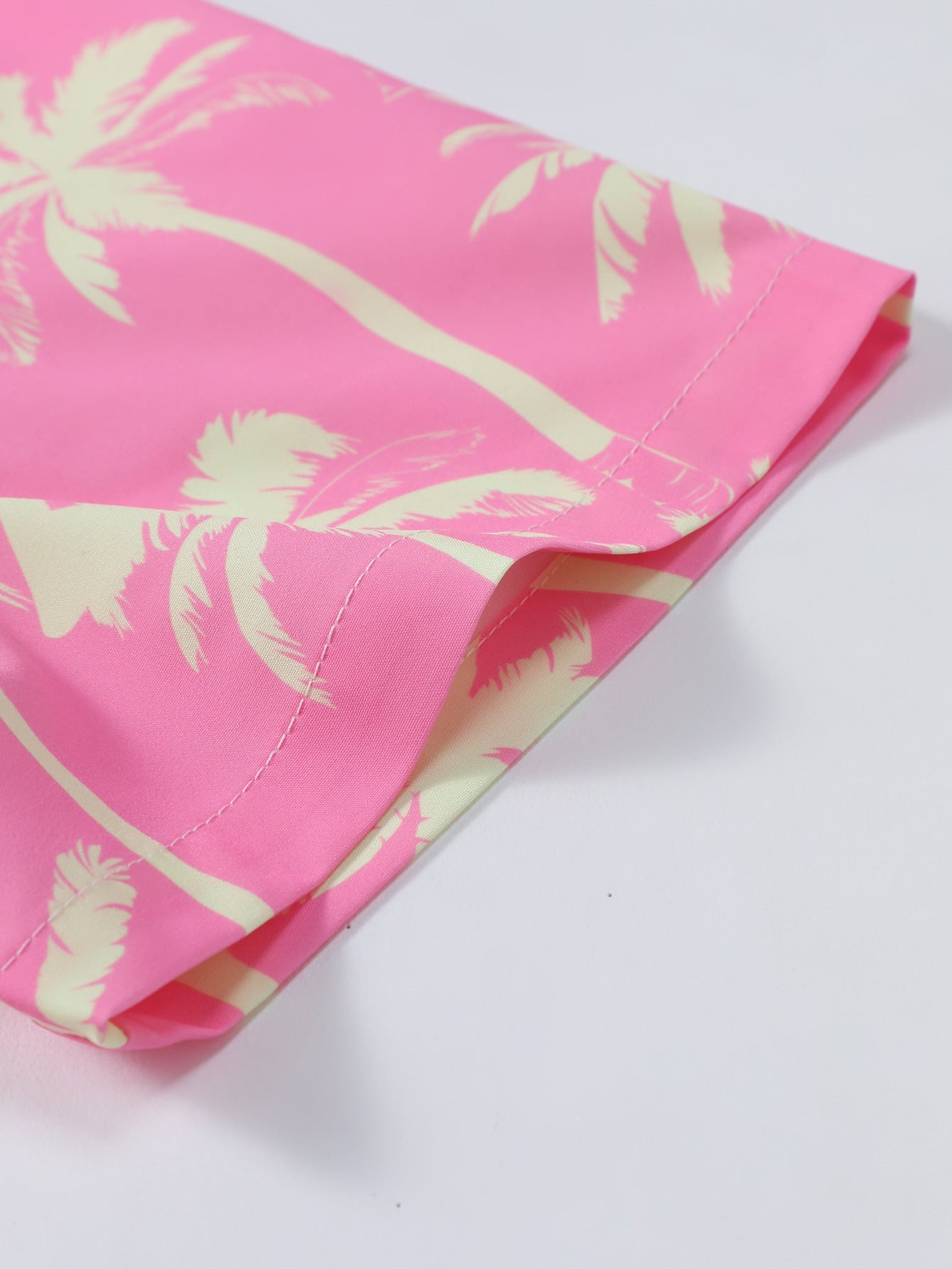Palm Tree Print Button Up Shirt & Swim Shorts