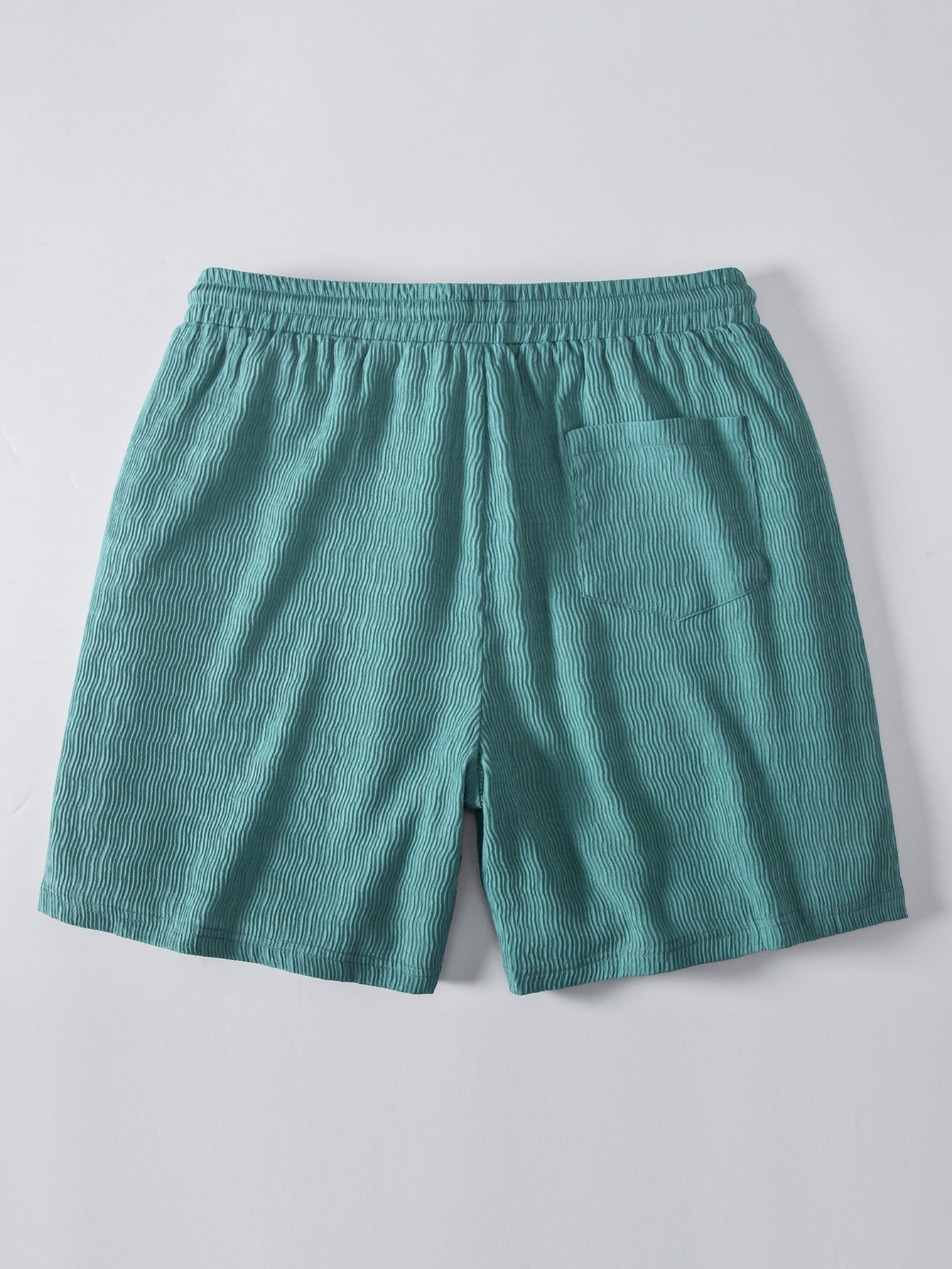 Textured Seersucker Short Sleeve Shirt & Drawstring 6“ Shorts Set