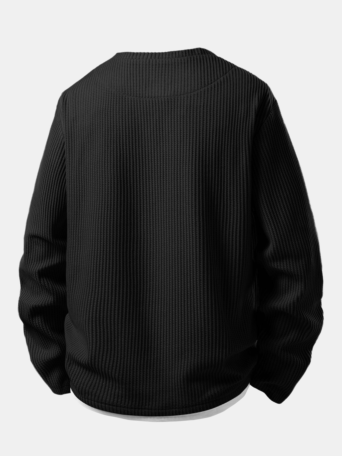Relax Fit Waffle 2 In 1 Notched Collar T-Shirt & Drawstring Knitted Waffle Pants