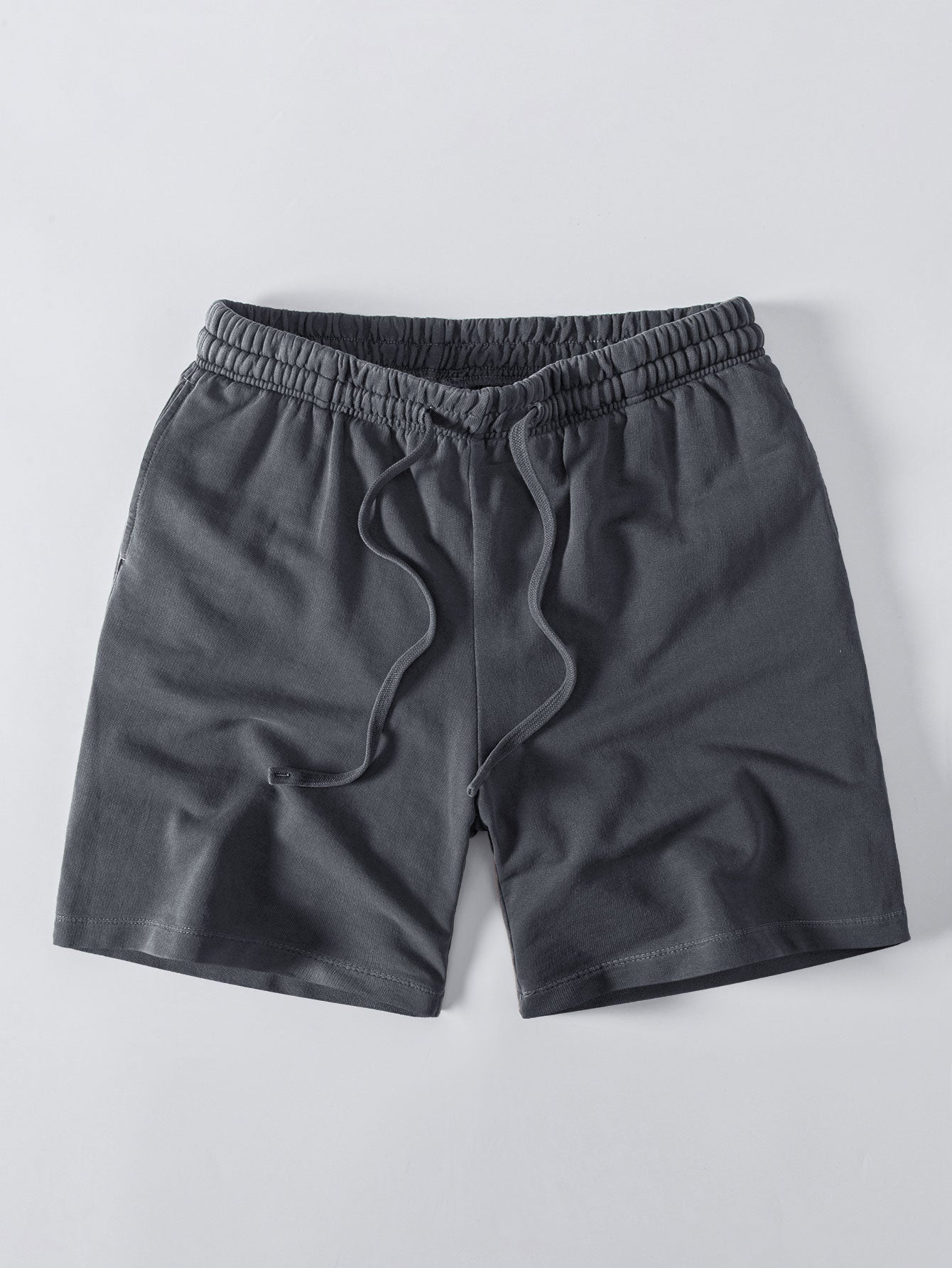 Relax Fit Heavyweight Washed Drop Shoulder T-Shirt & Washed Distressed Drawstring Shorts