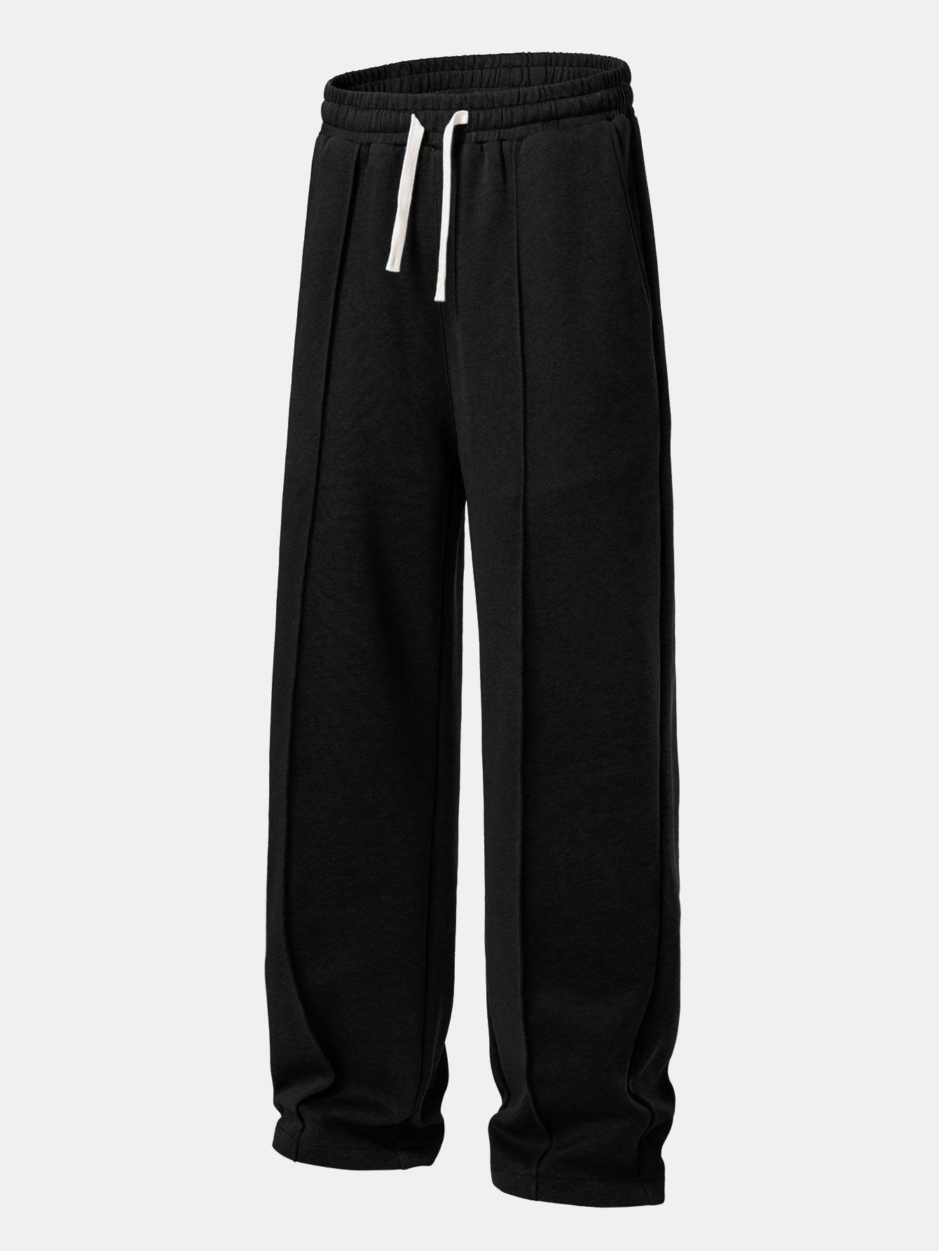 Relax Fit Contrast Polo Sweatshirt & Straight Leg Pleated Pintuck Sweatpants