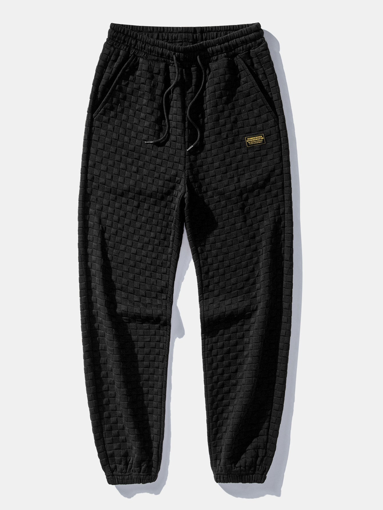 Checkerboard Jacquard Quarter Zip Sweatshirt & Jogger Pants