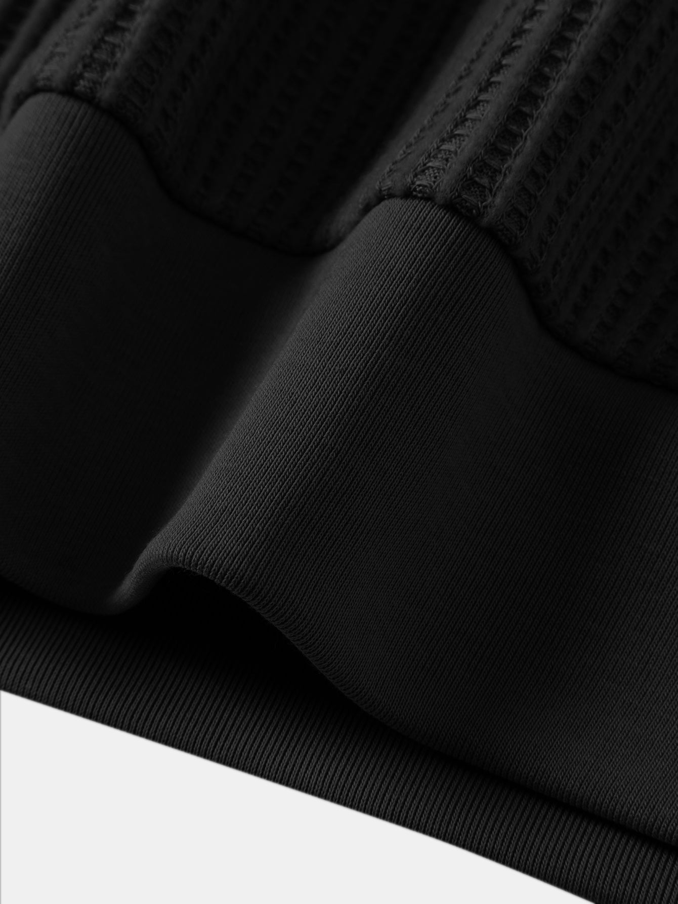 Waffle Ribbed Hem T-Shirt & Drawstring Knit Waffle Shorts
