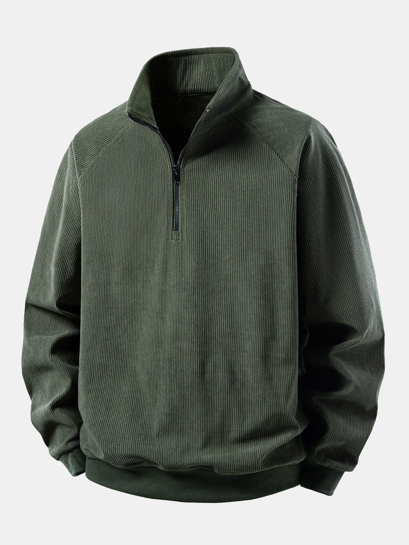 Quarter Zip Corduroy Raglan Sleeve Sweatshirt & Straight Leg Corduroy Pants