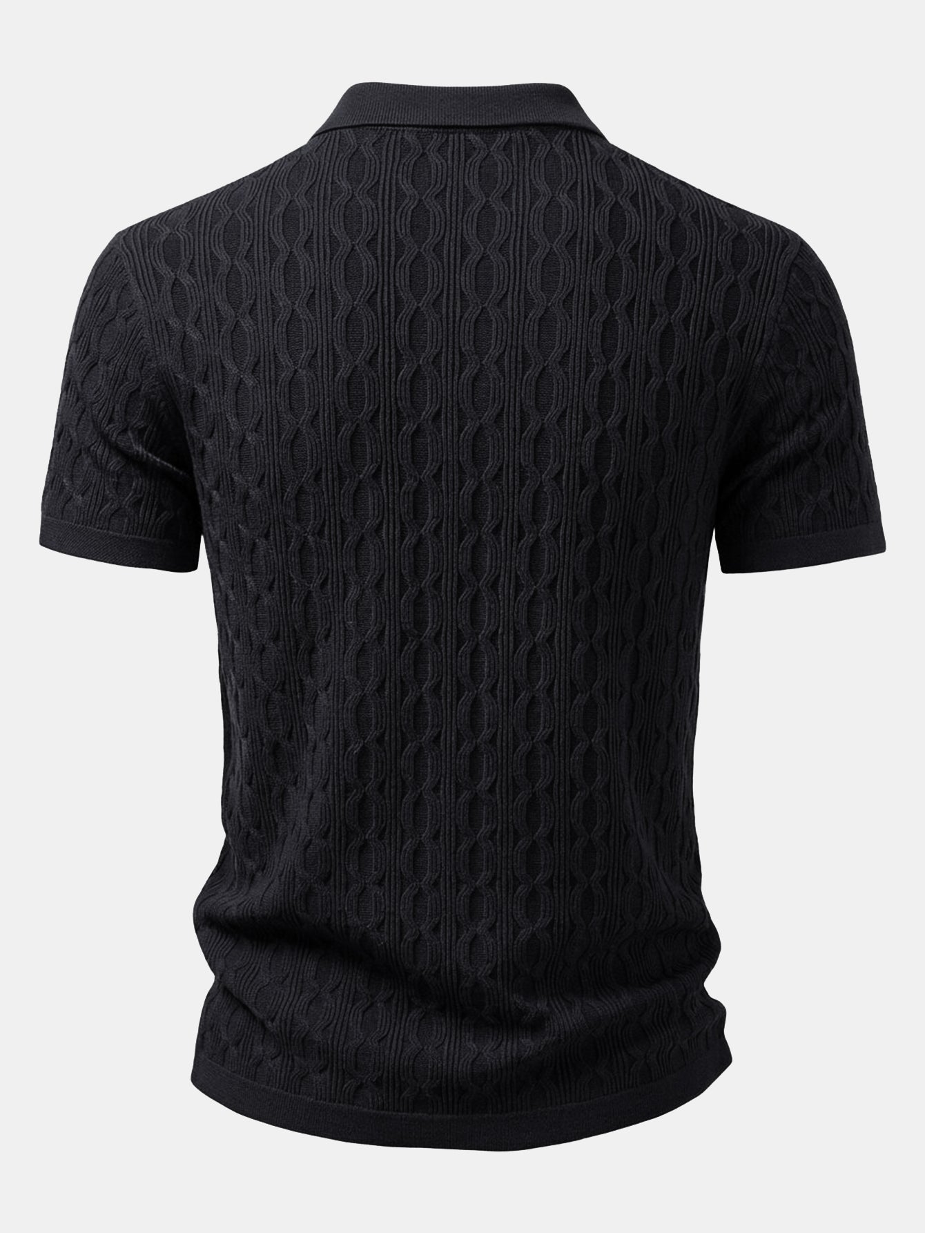 Twisted Jacquard Knit Shirt & Slim Fit Tapered Trousers