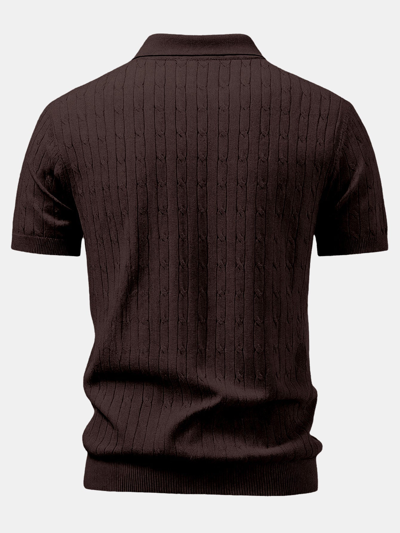 Twisted Jacquard Zipper Knit Polo & Slim Fit Tapered Trousers