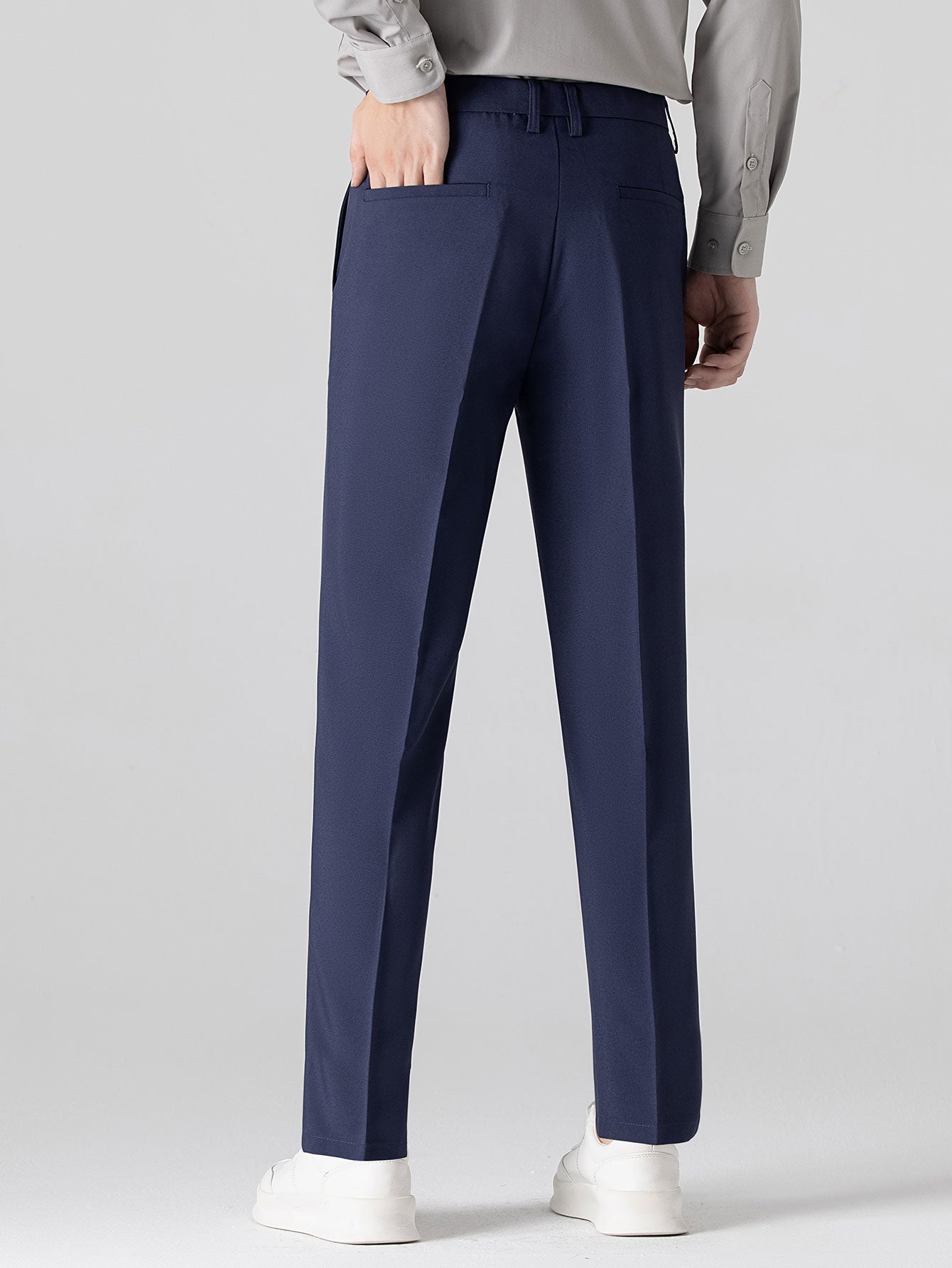 Stripe Waffle Johnny Collar Polo & Slim Fit Tapered Trousers