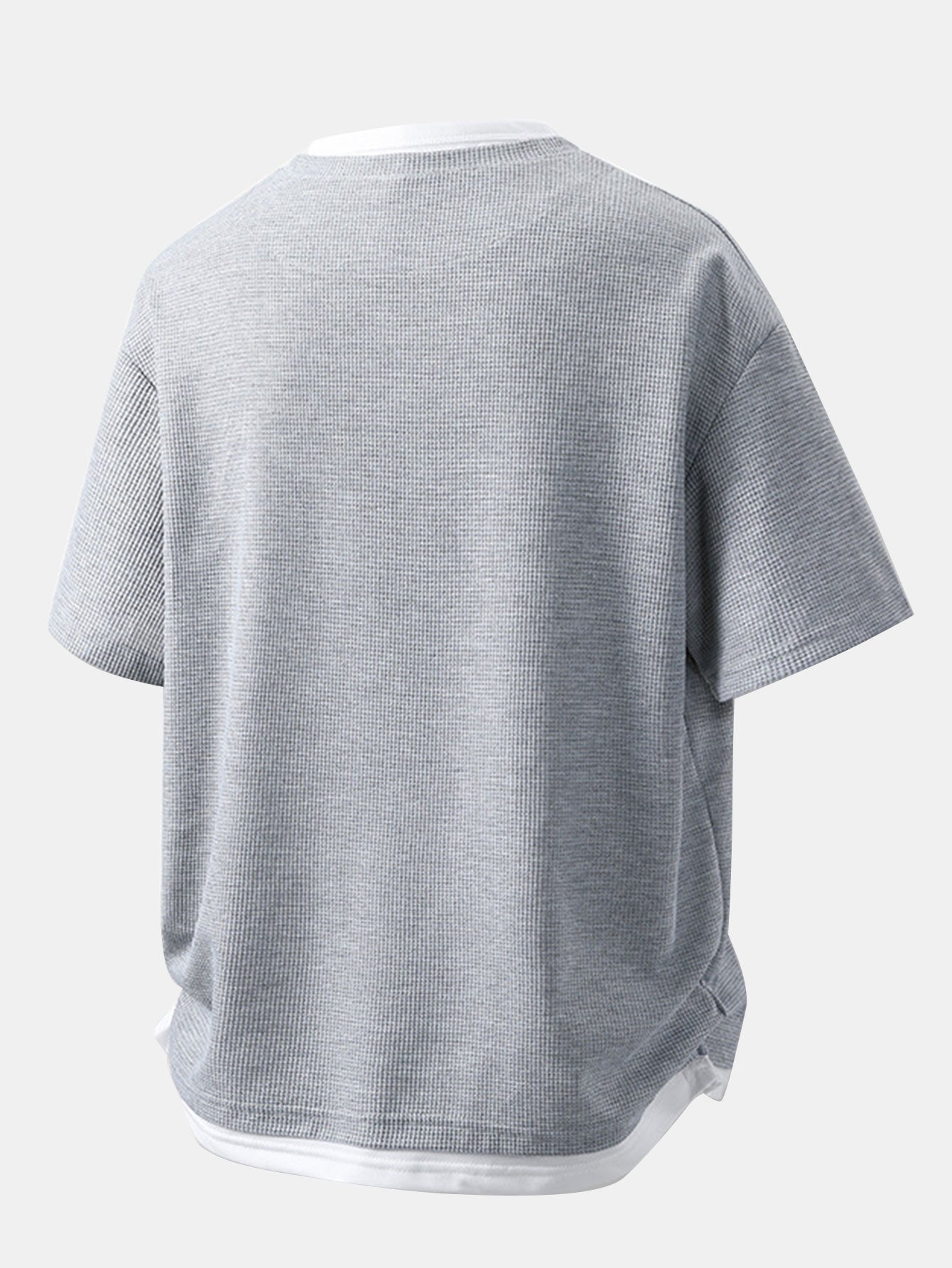 Relax Fit 2 In 1 Notched Collar Waffle T-Shirt & Waffle 7″ Shorts