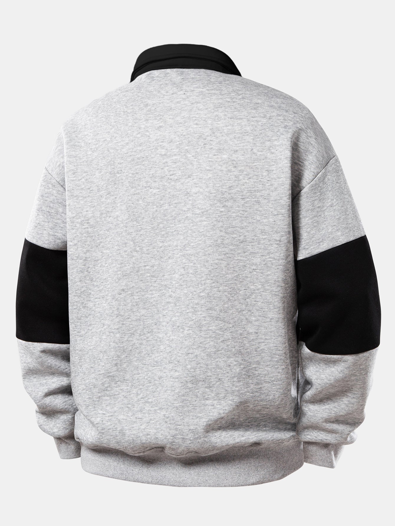 Relax Fit Color Block Polo Collar Sweatshirt & Straight Leg Pleated Pintuck Sweatpants