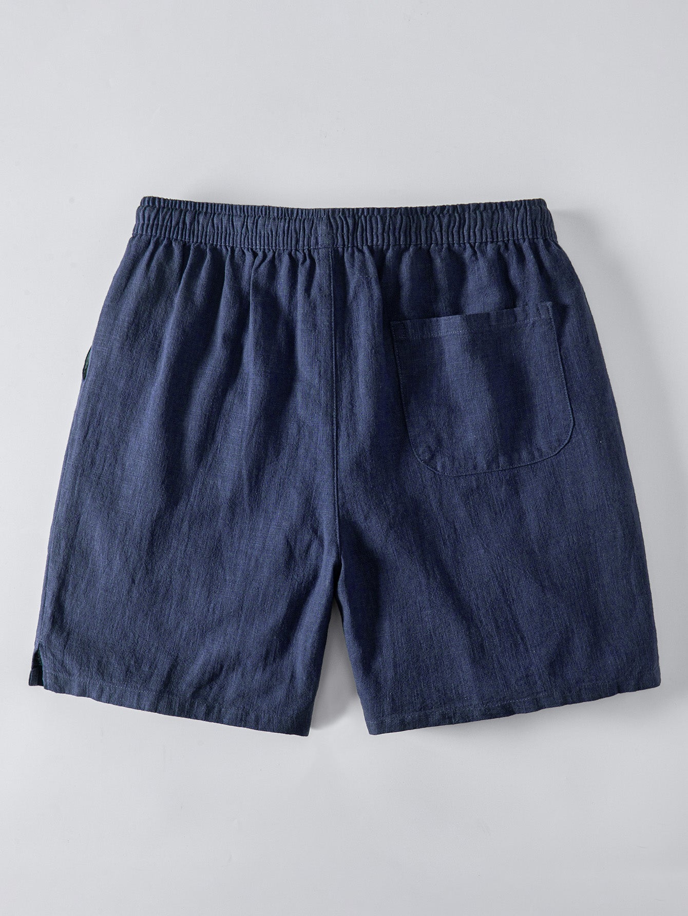 Linen Rayon Blend Button Up Shirt & Linen Blend Drawstring 7" Shorts