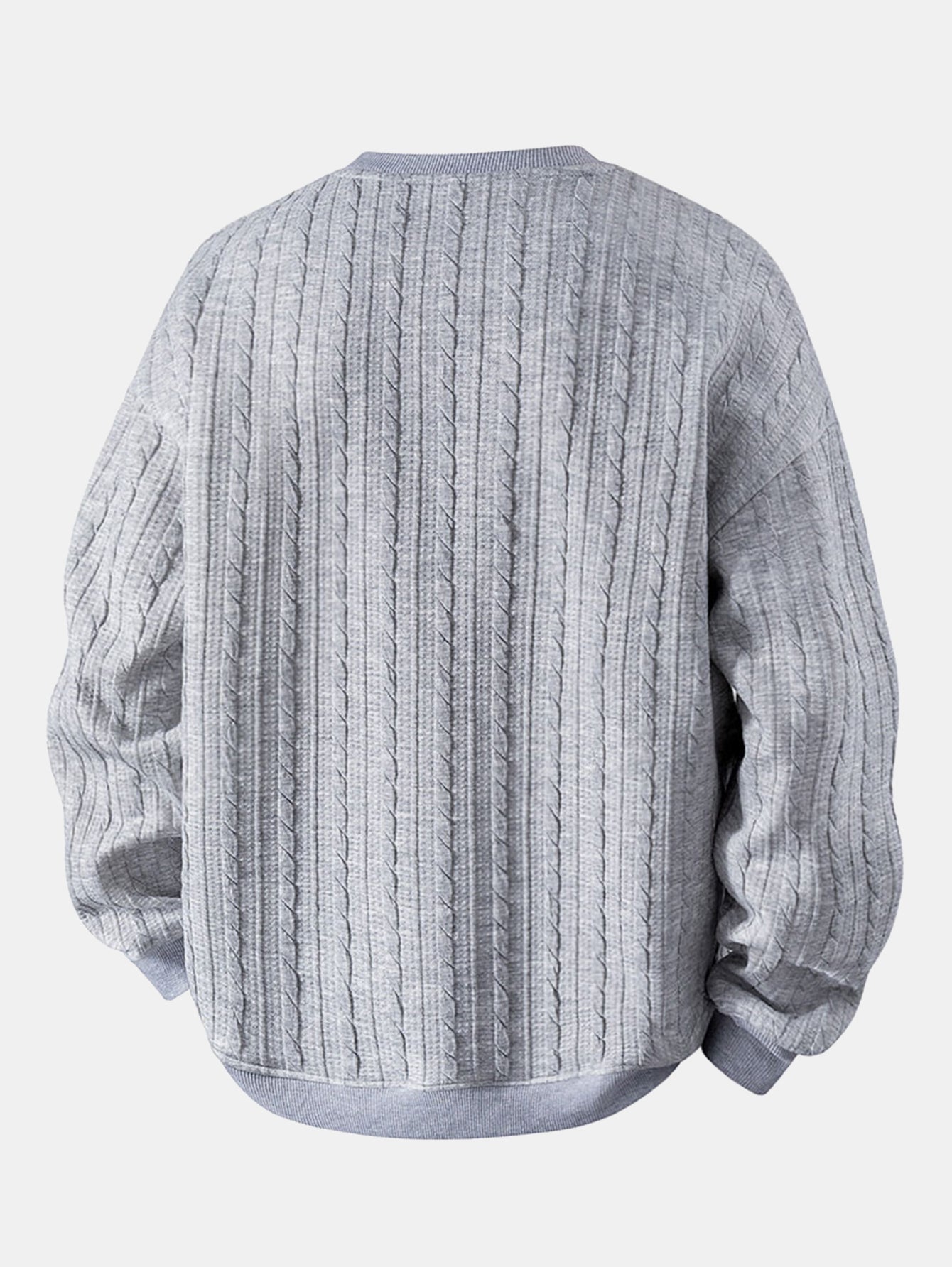 Relax Fit Twist Jacquard Crew Neck Sweatshirt & Twisted Jacquard Straight Leg Pants