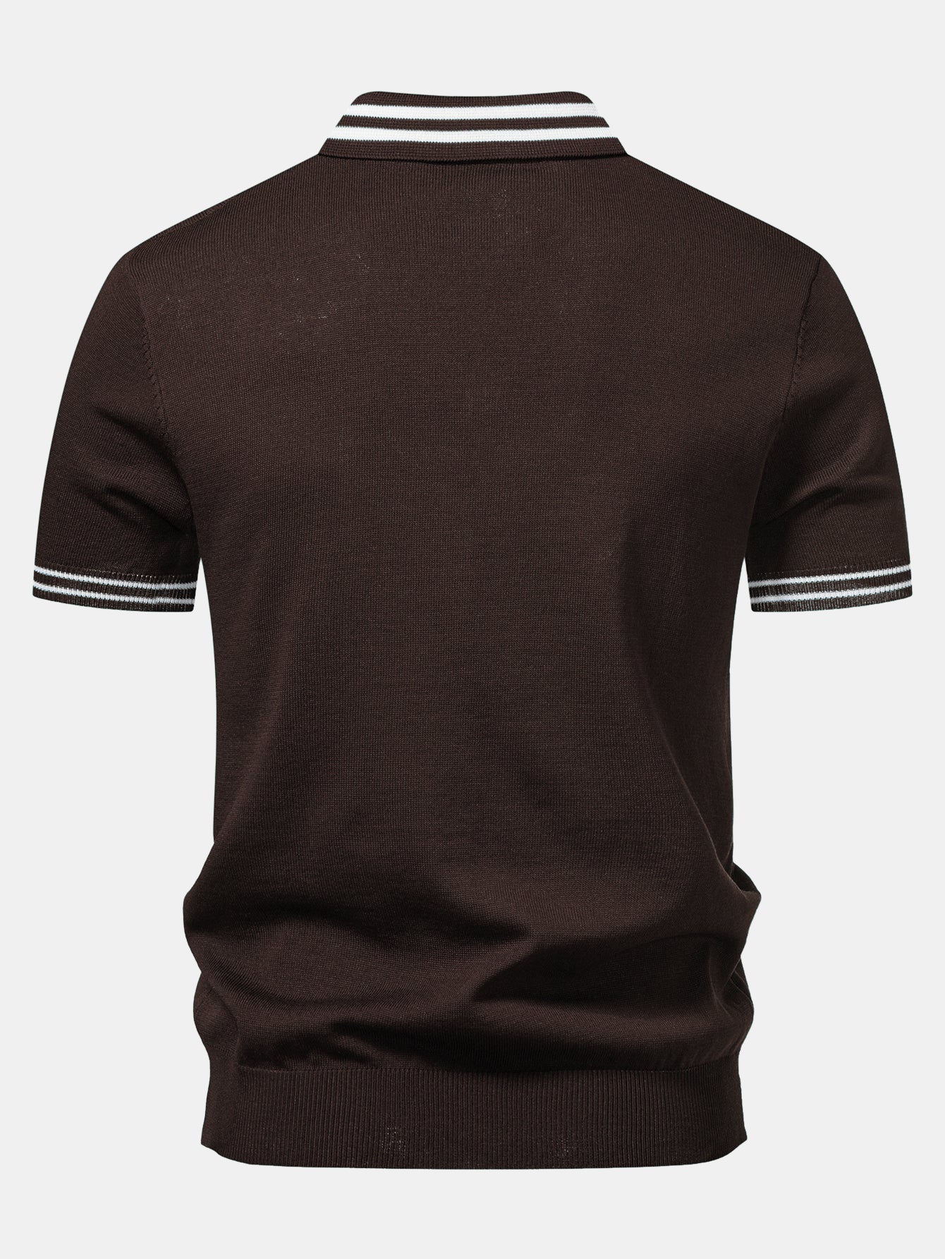 Contrast Trim Twisted Jacquard Knit Polo & Slim Fit Tapered Trousers