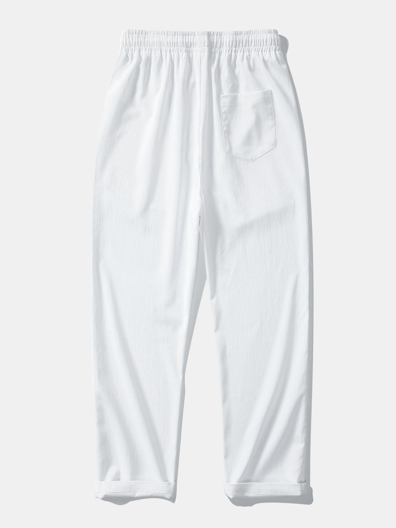 Textured Striped Button Up Shirt & Crinkle Textured Straight Leg Pants
