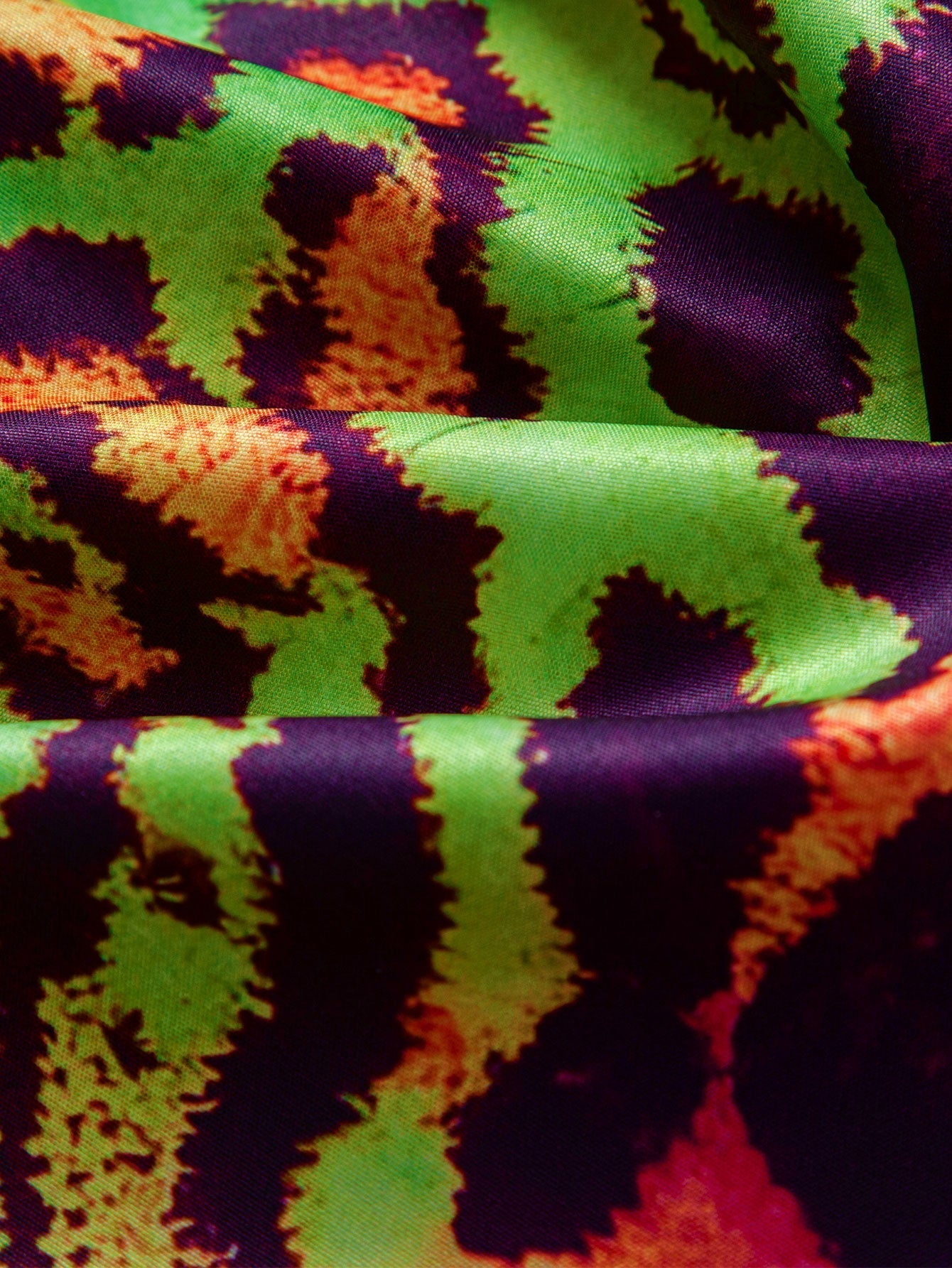 Colorful Leopard Print Button Up Shirt & Swim Shorts