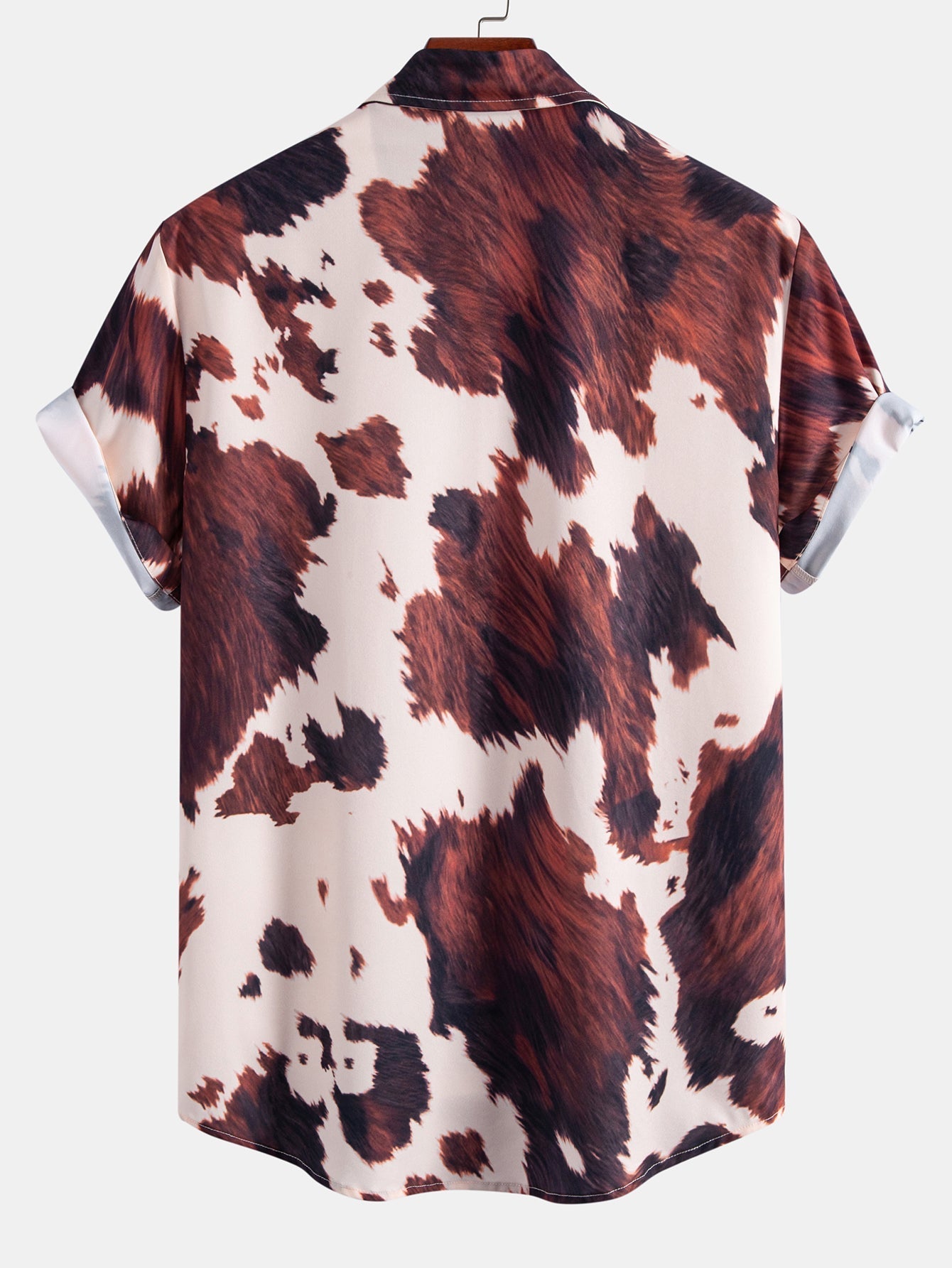 Cow Print Button Up Shirt & Swim Shorts