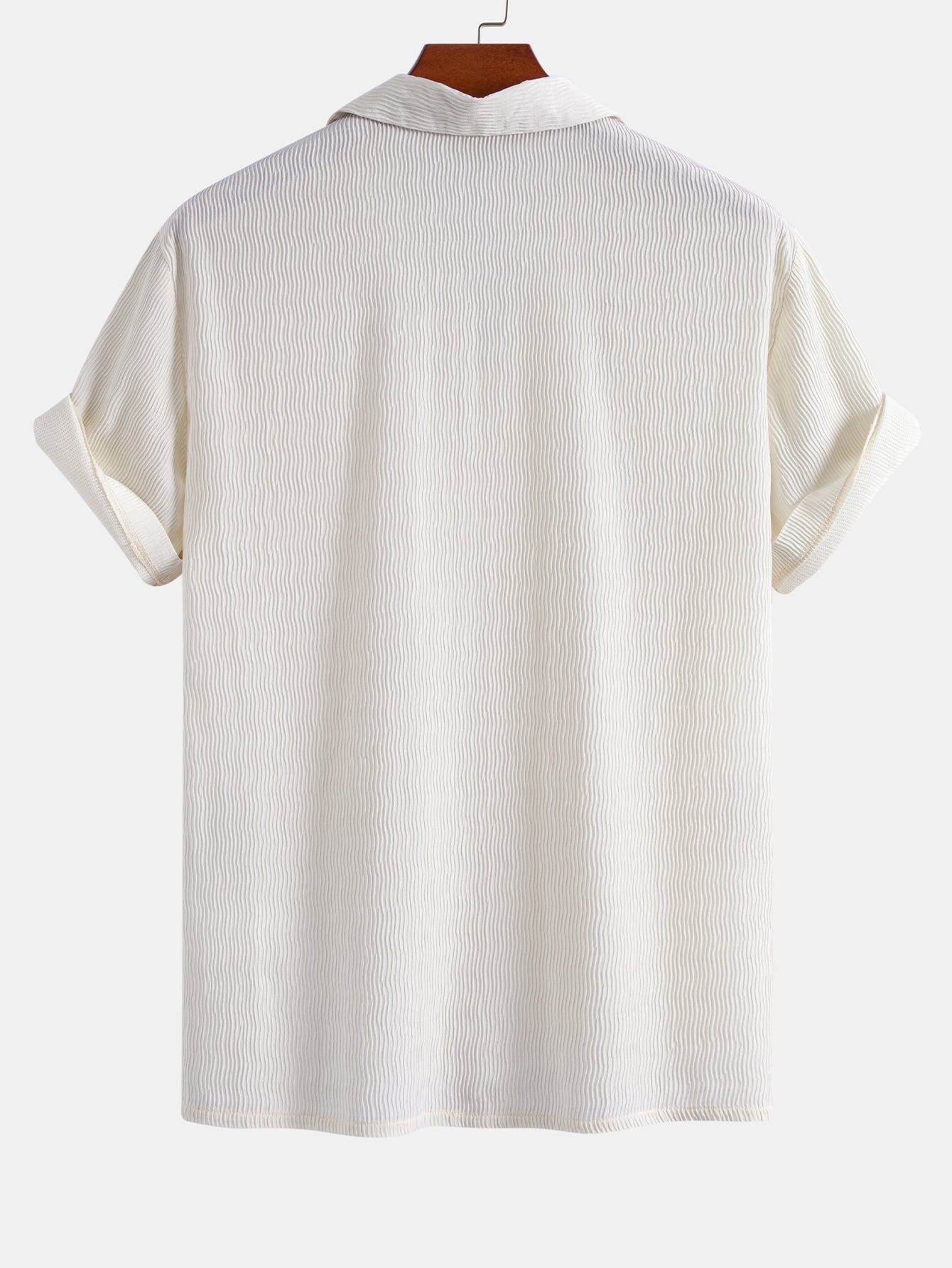 Textured Seersucker Short Sleeve Shirt & Drawstring 6“ Shorts Set