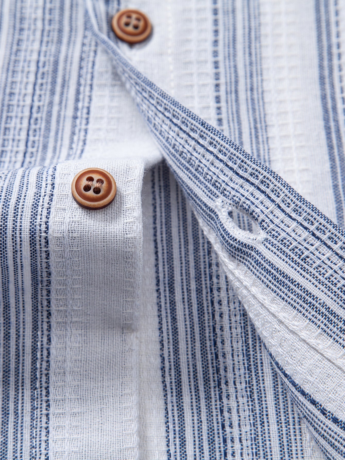 Stripe Linen Look Button Up Shirt & Straight Leg Linen Pants