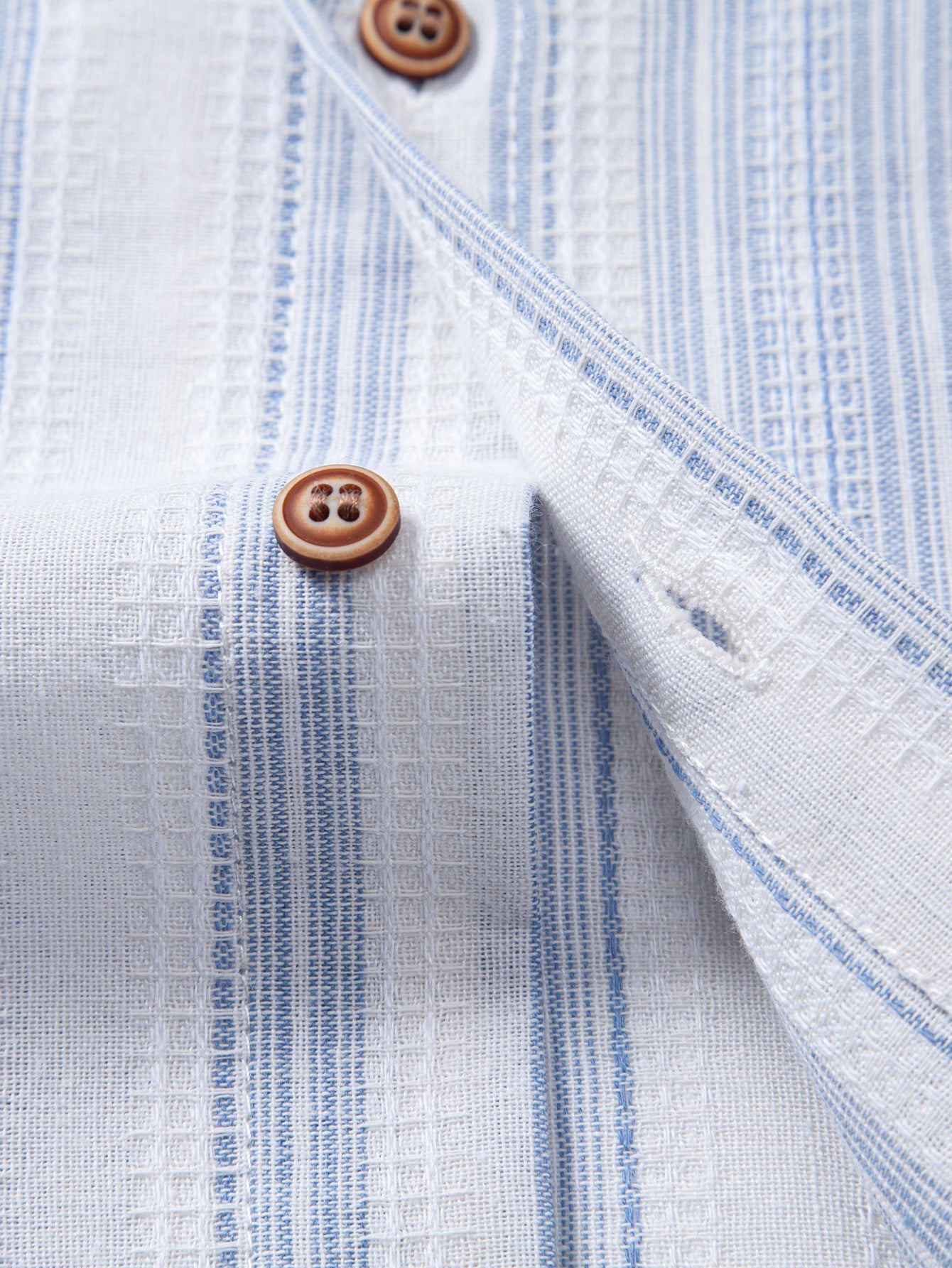 Stripe Linen Look Button Up Shirt & Crinkle Textured Drawstring 5" Shorts