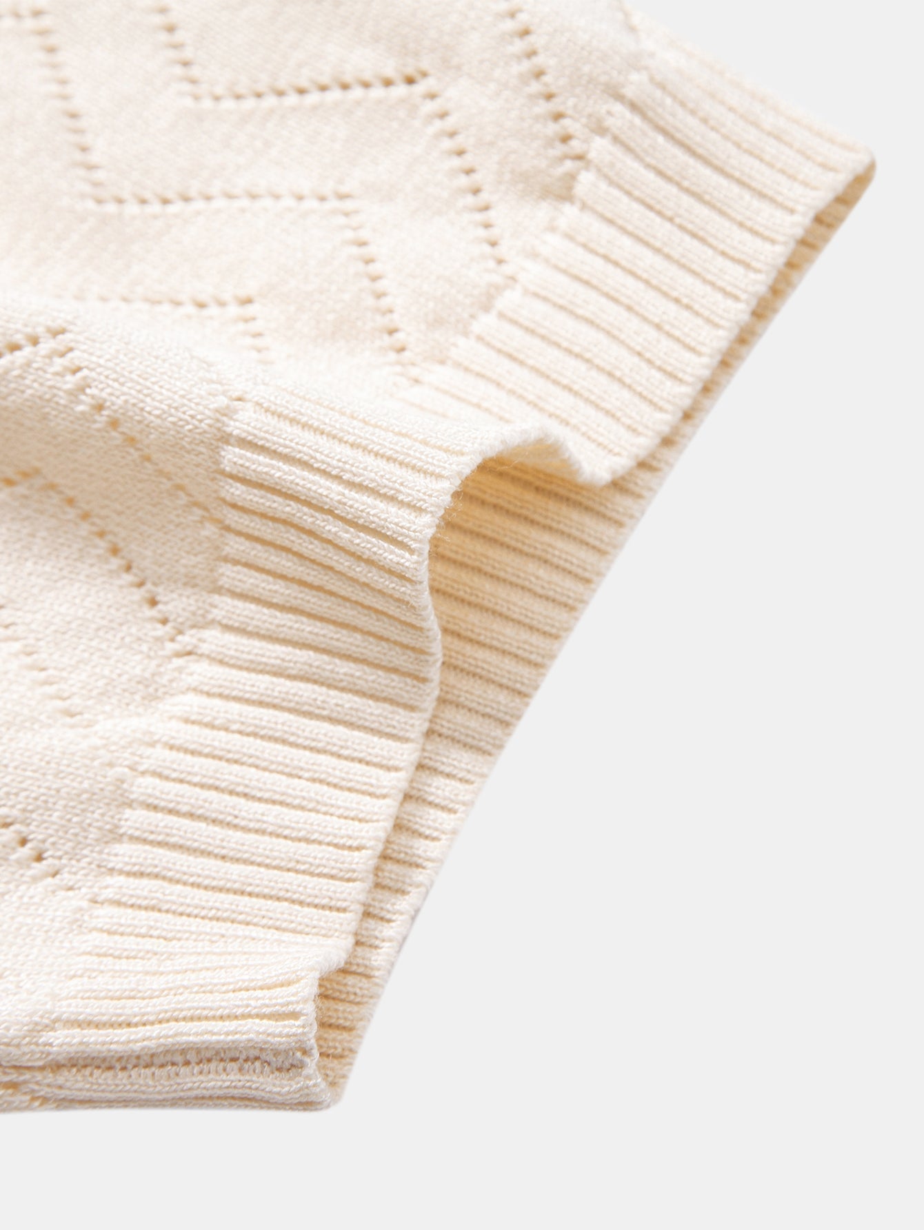 Zig Zag Open Knit Shirt & Straight Leg Linen Pants