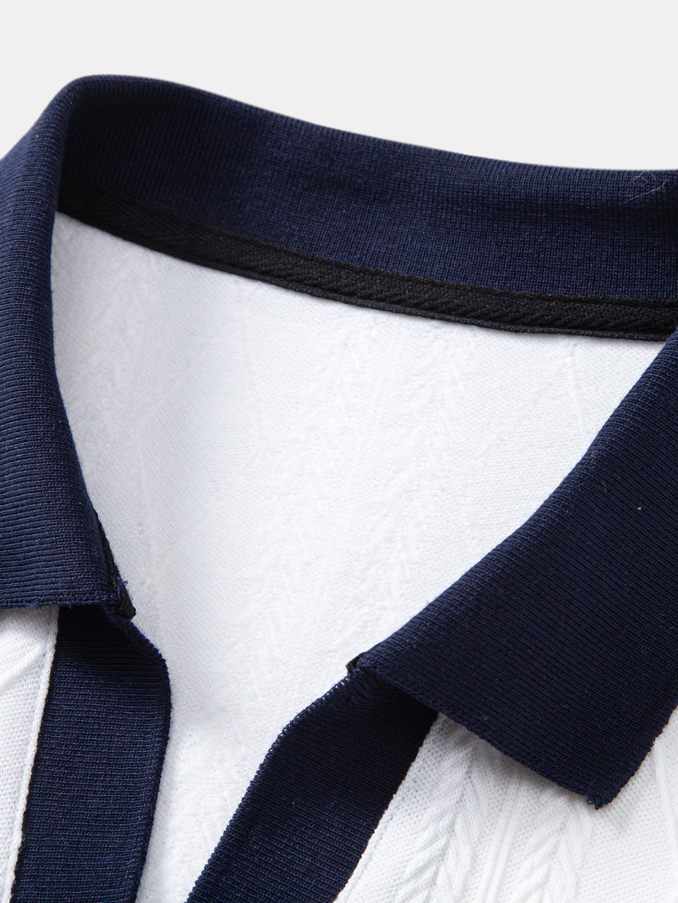 Contrast Geometry Jacquard Knit Polo & Straight Leg Ribbed Pants