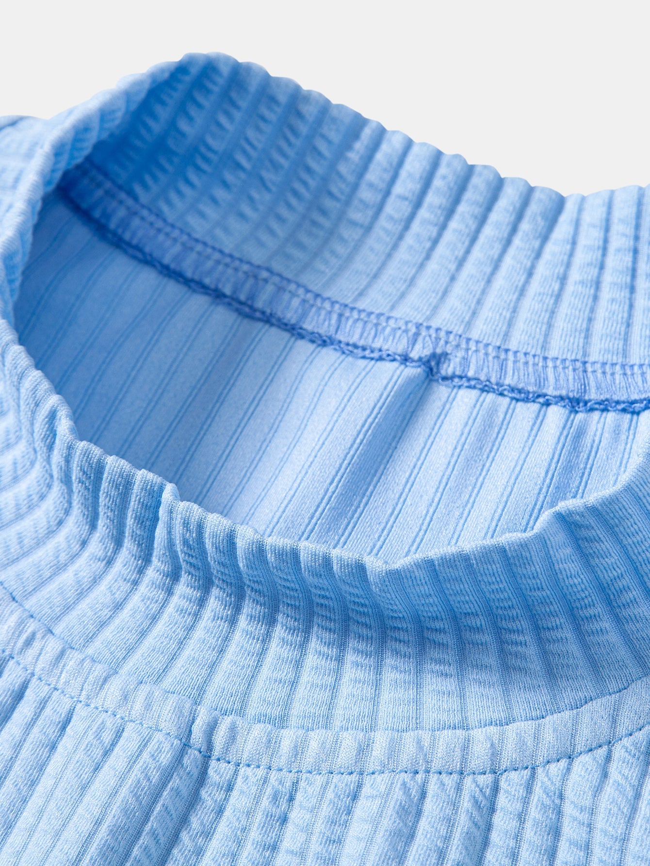 Ribbed Mock Neck T-Shirt & Straight Leg Ribbed Pants