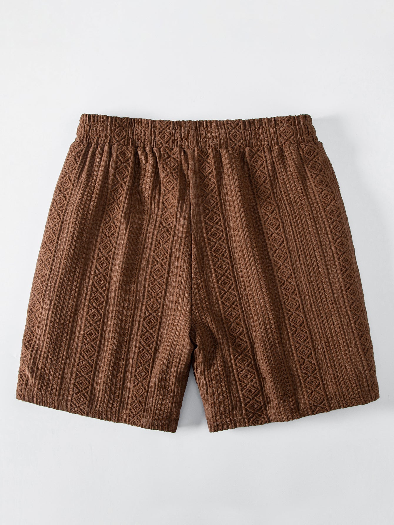 Geometry Jacquard Button Up Shirt & Drawstring 8" Shorts Set