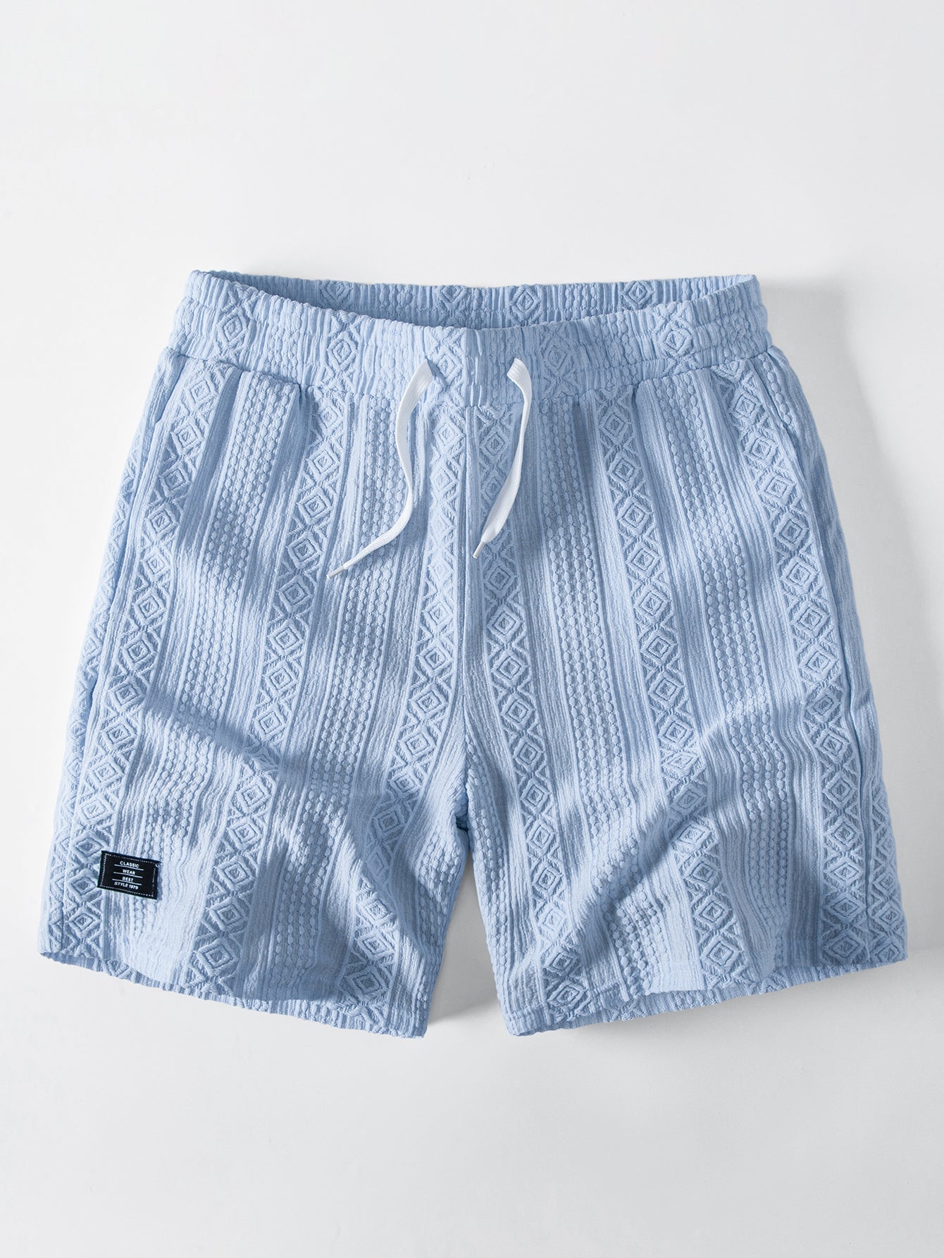 Geometry Jacquard Button Up Shirt & Drawstring 8" Shorts Set
