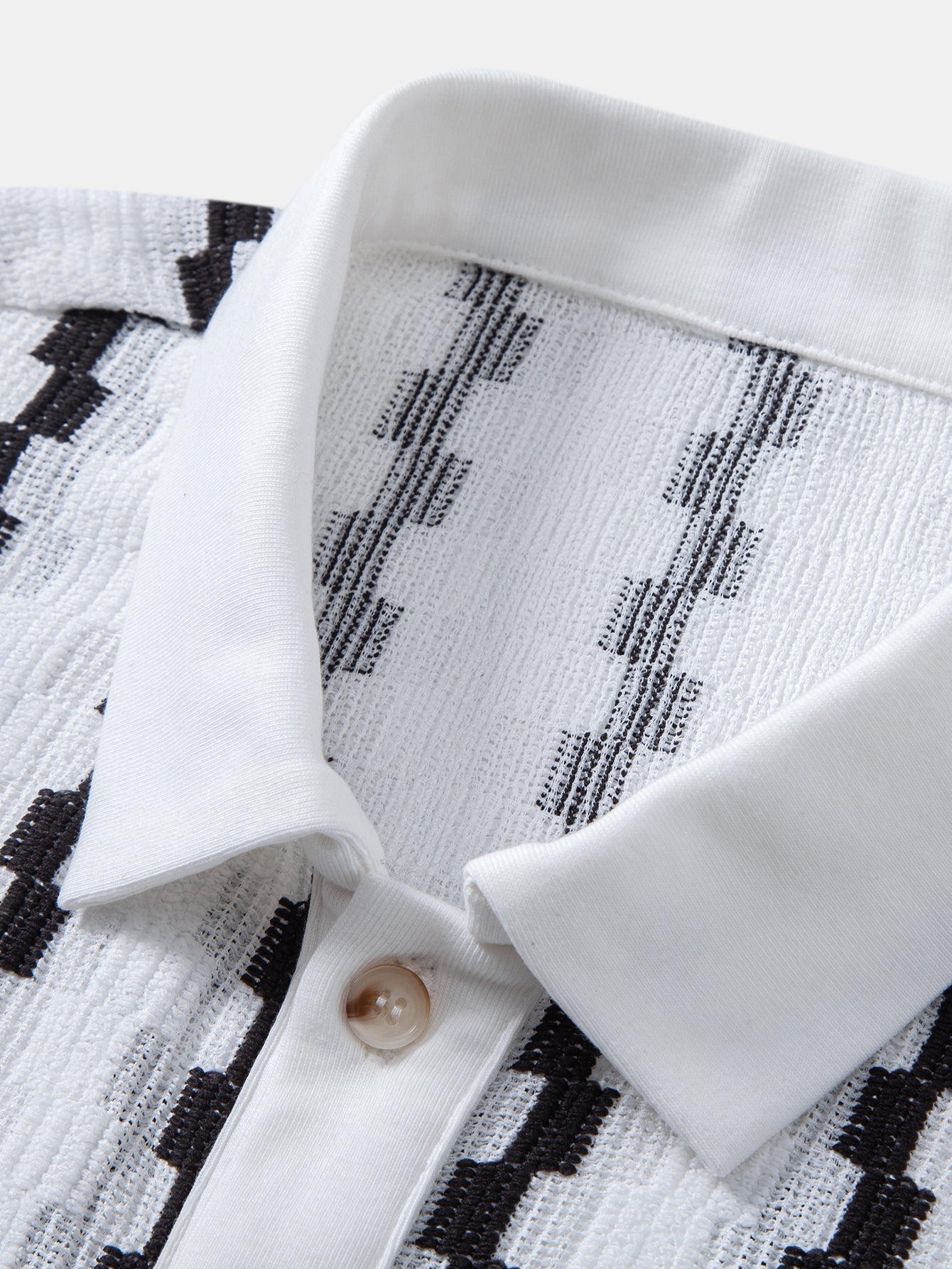 Plaid Jacquard Button Up Shirt & Straight Leg Linen Pants