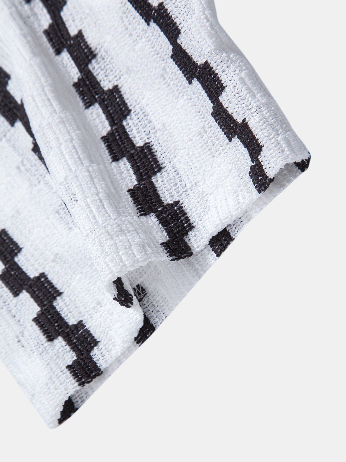 Plaid Jacquard Button Up Shirt & Straight Leg Linen Pants