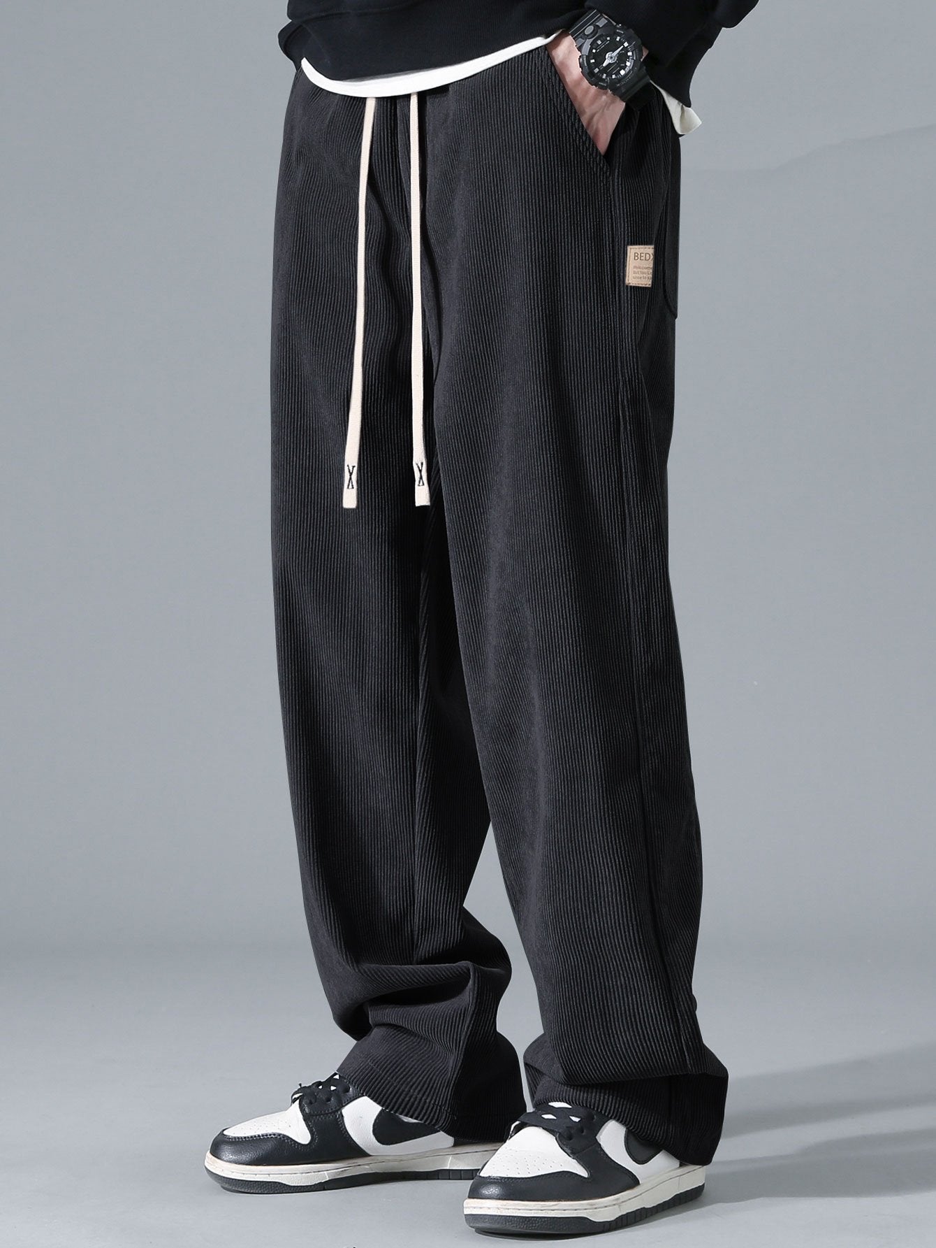 Quarter Zip Corduroy Raglan Sleeve Sweatshirt & Straight Leg Corduroy Pants