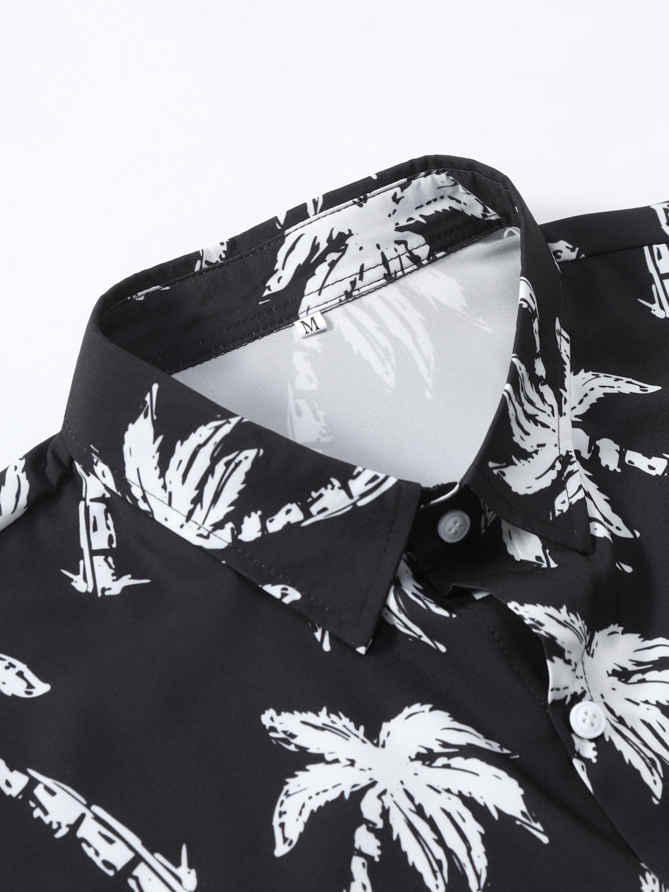 Palm Tree Print Button Up Shirt & Swim Shorts
