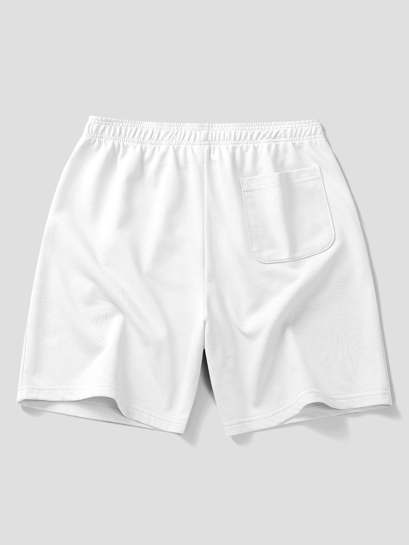 Relax Fit 2 In 1 Notched Collar T-Shirt & Cotton Drawstring 7" Shorts
