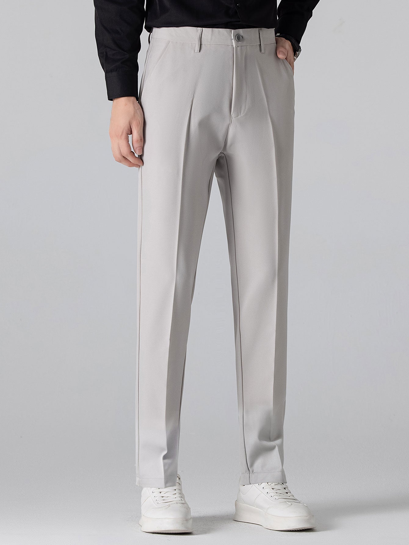 Twist Jacquard V Neck Polo & Slim Fit Tapered Trousers