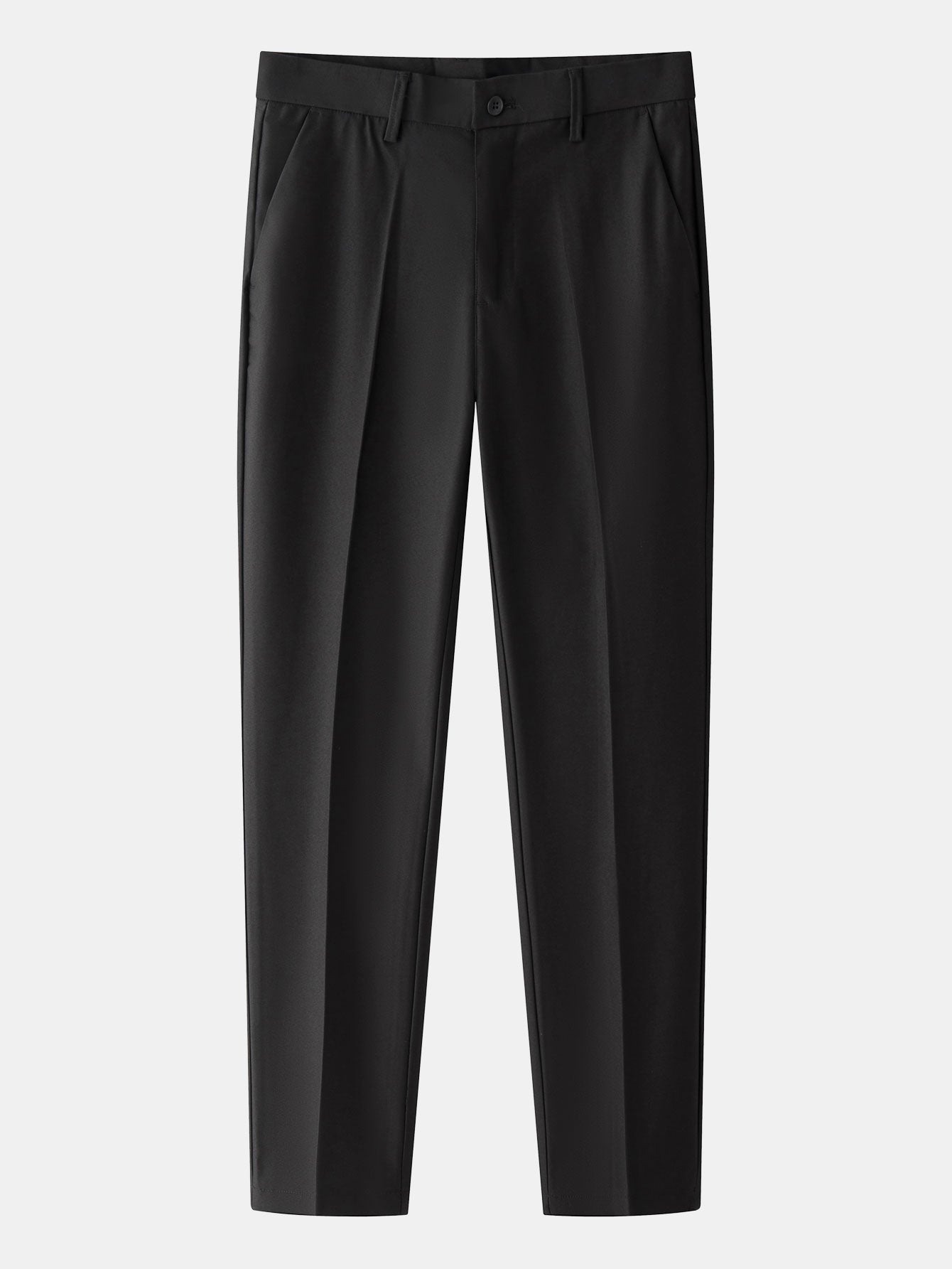 Contrast Trim Waffle Zipper Knit Polo & Slim Fit Tapered Trousers