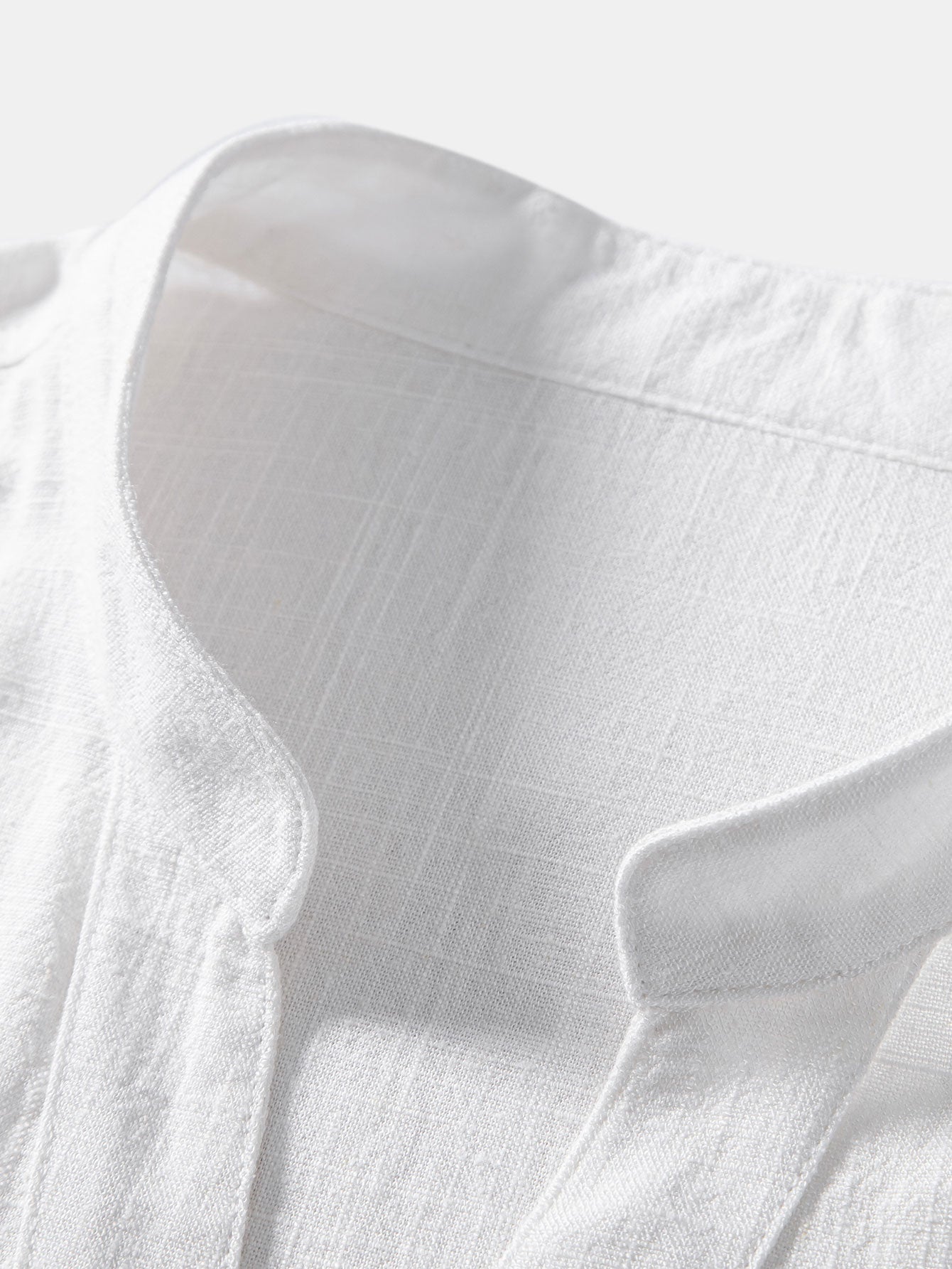 Short Sleeve V Neck Linen Rayon Blend Shirt & Linen Blend Drawstring 7" Shorts