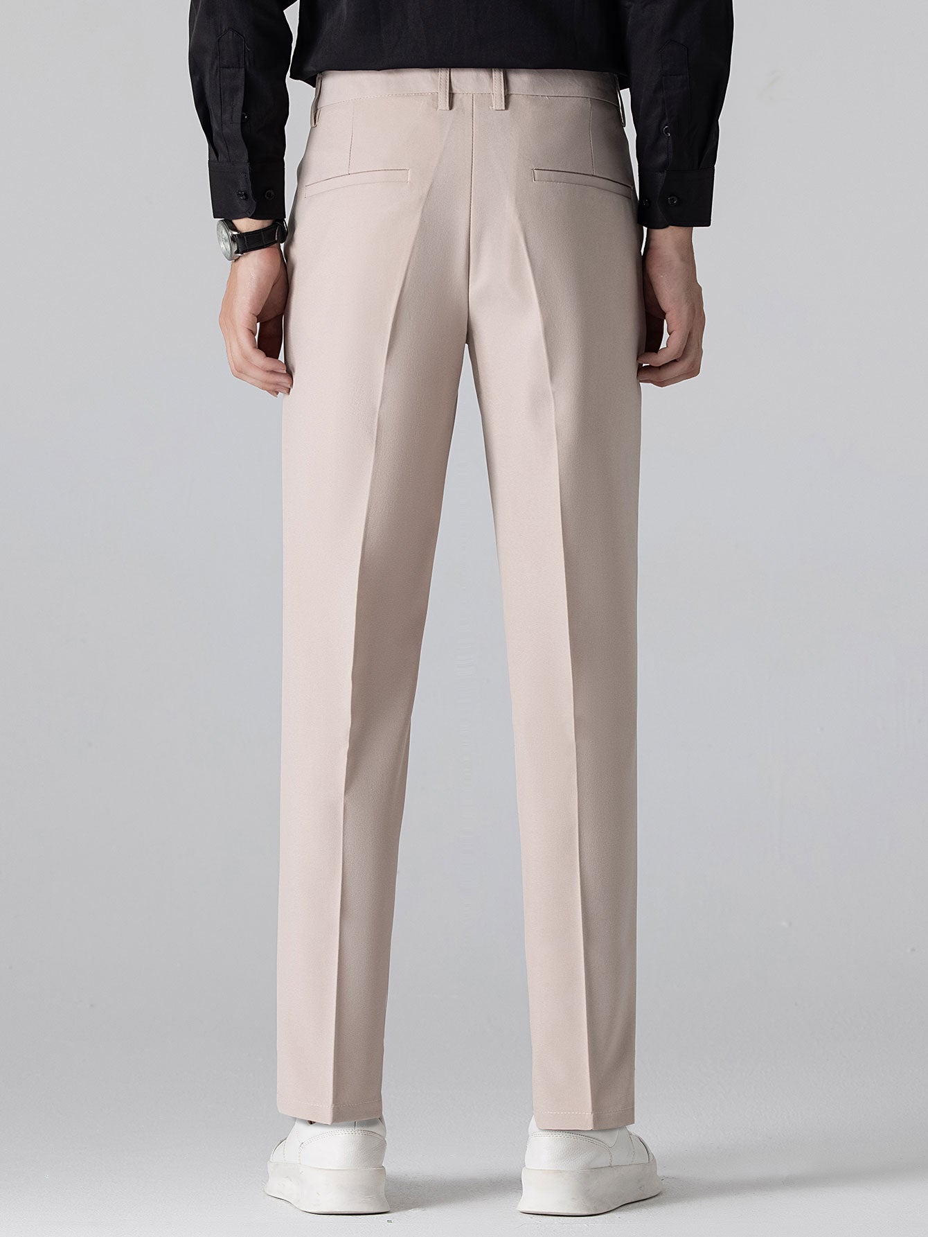 Contrast Knit Waffle Johnny Collar Polo & Slim Fit Tapered Trousers