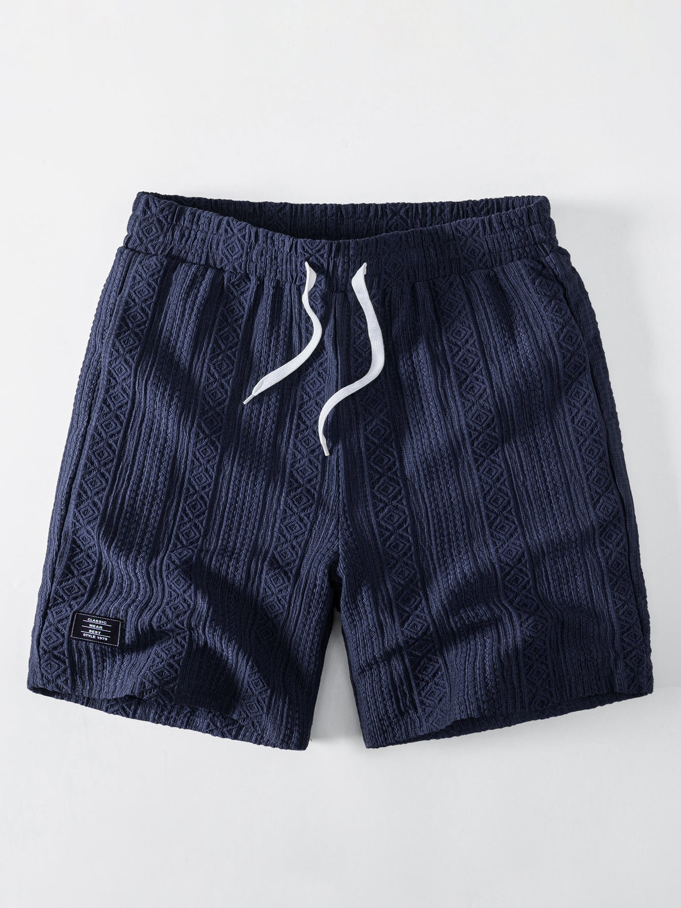 Geometry Jacquard Button Up Shirt & Drawstring 8" Shorts Set