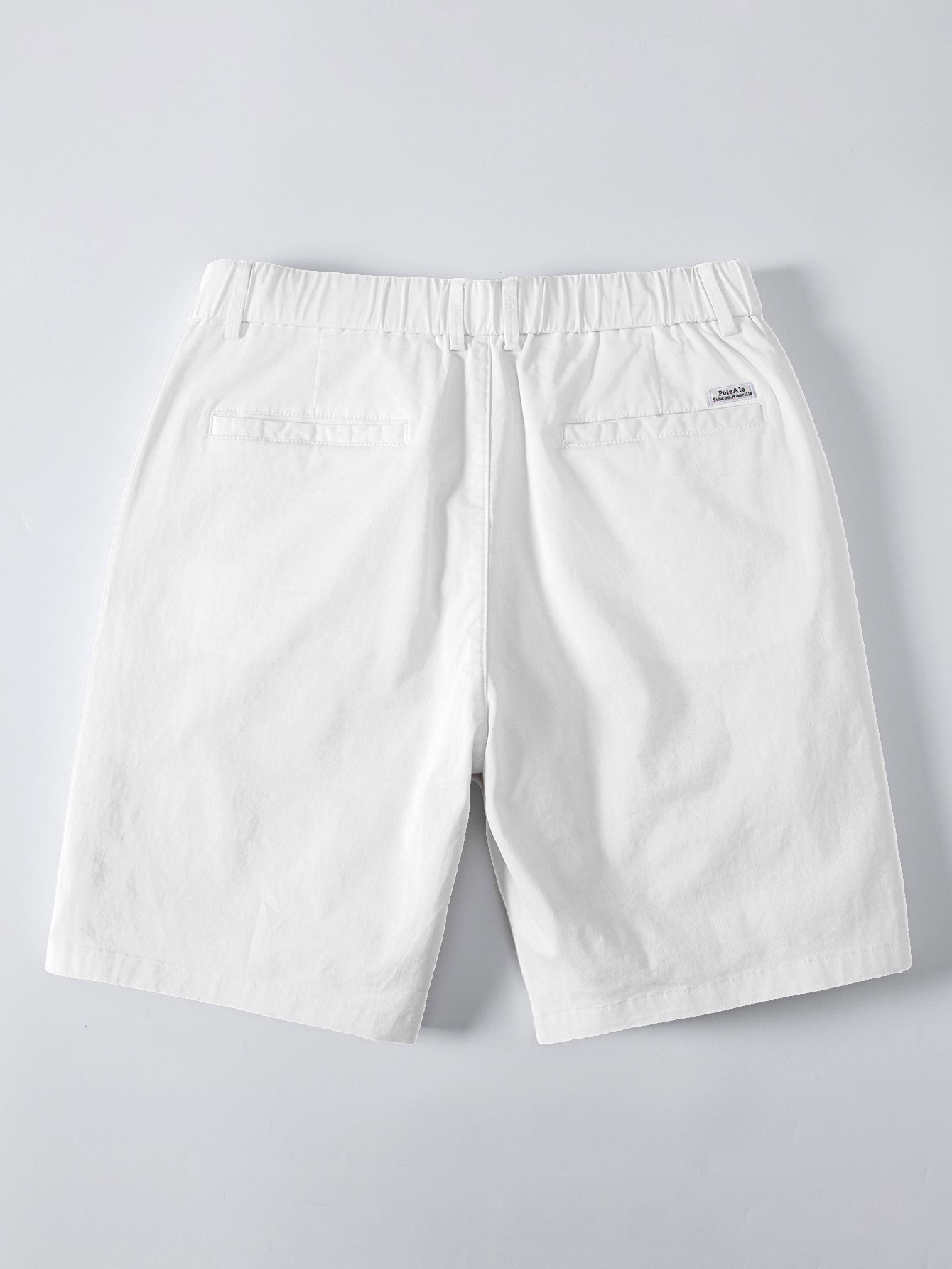 Contrast Trim Ribbed Johnny Collar Knit Polo & Elastic Waist Chino Shorts
