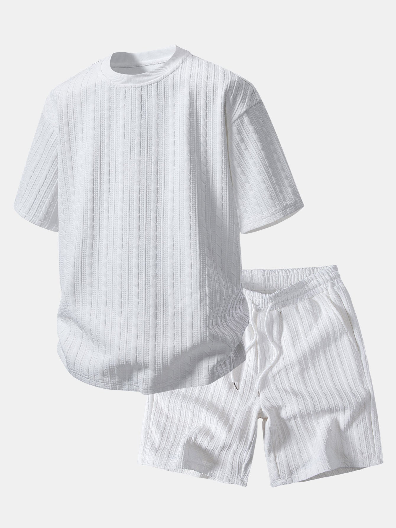 Relax Fit Twisted Jacquard T-Shirt & 7″ Shorts Set
