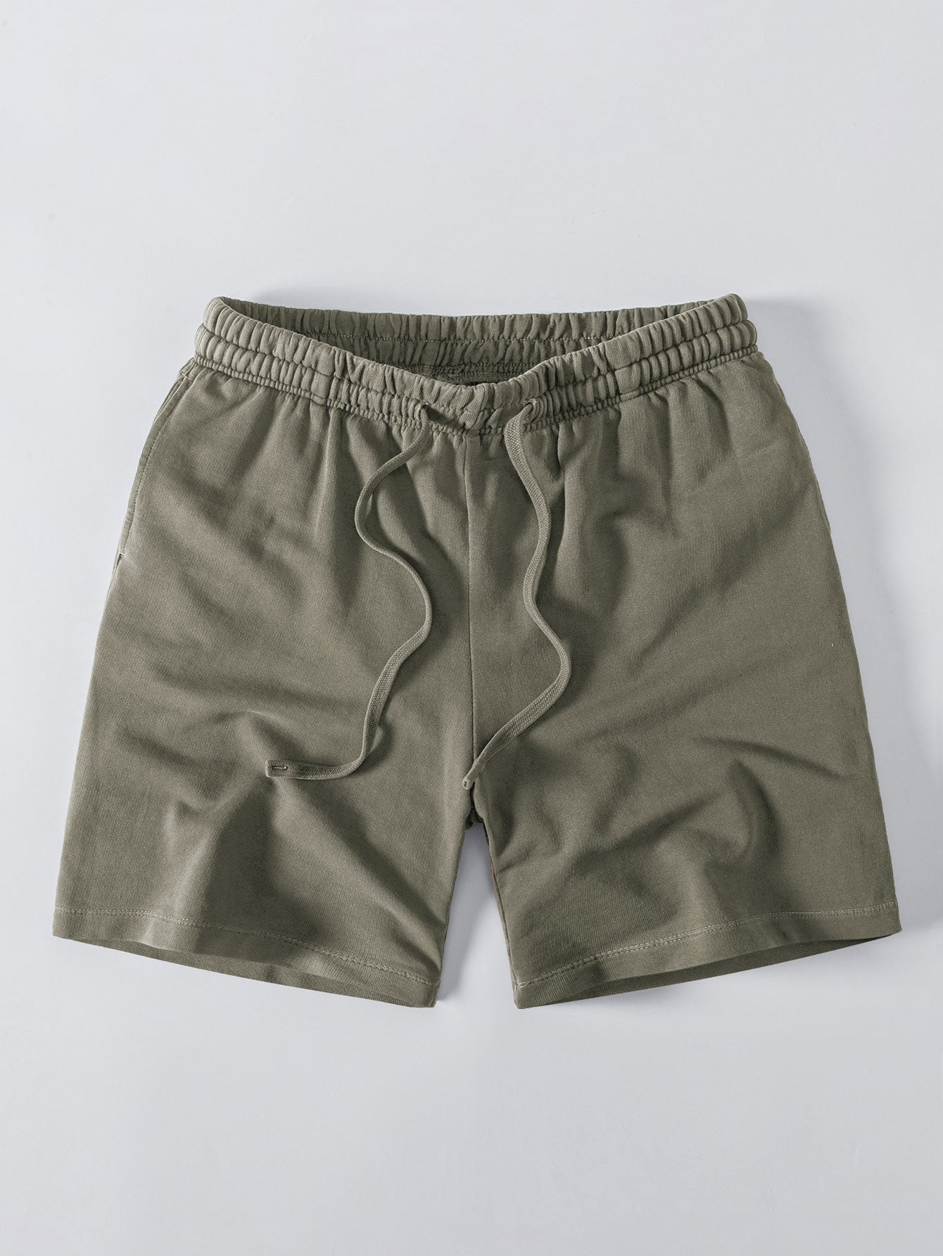 Relax Fit Heavyweight Washed Drop Shoulder T-Shirt & Washed Distressed Drawstring Shorts