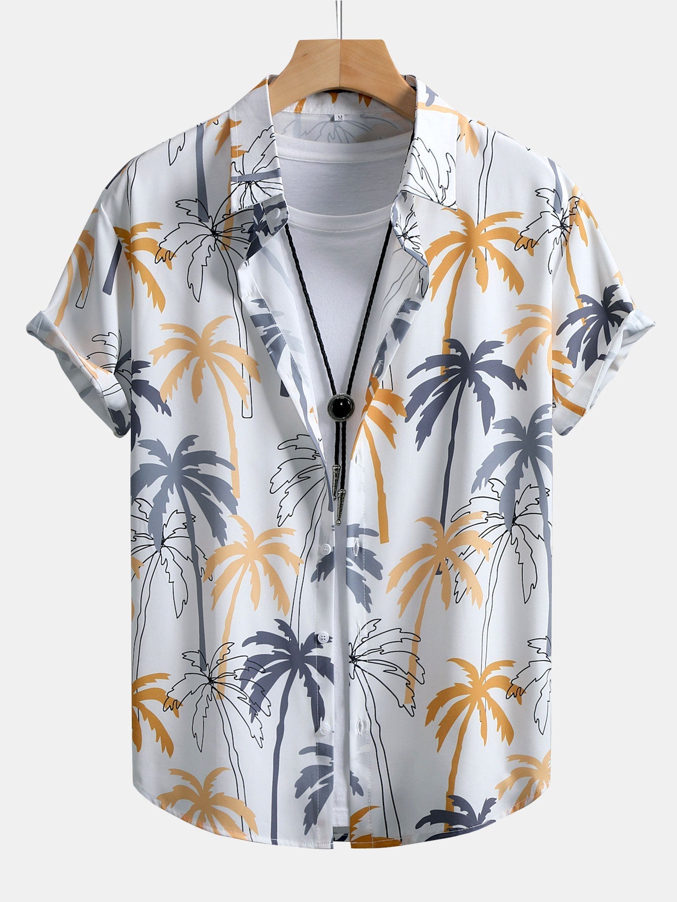 Palm Tree Print Button Up Shirt & Swim Shorts