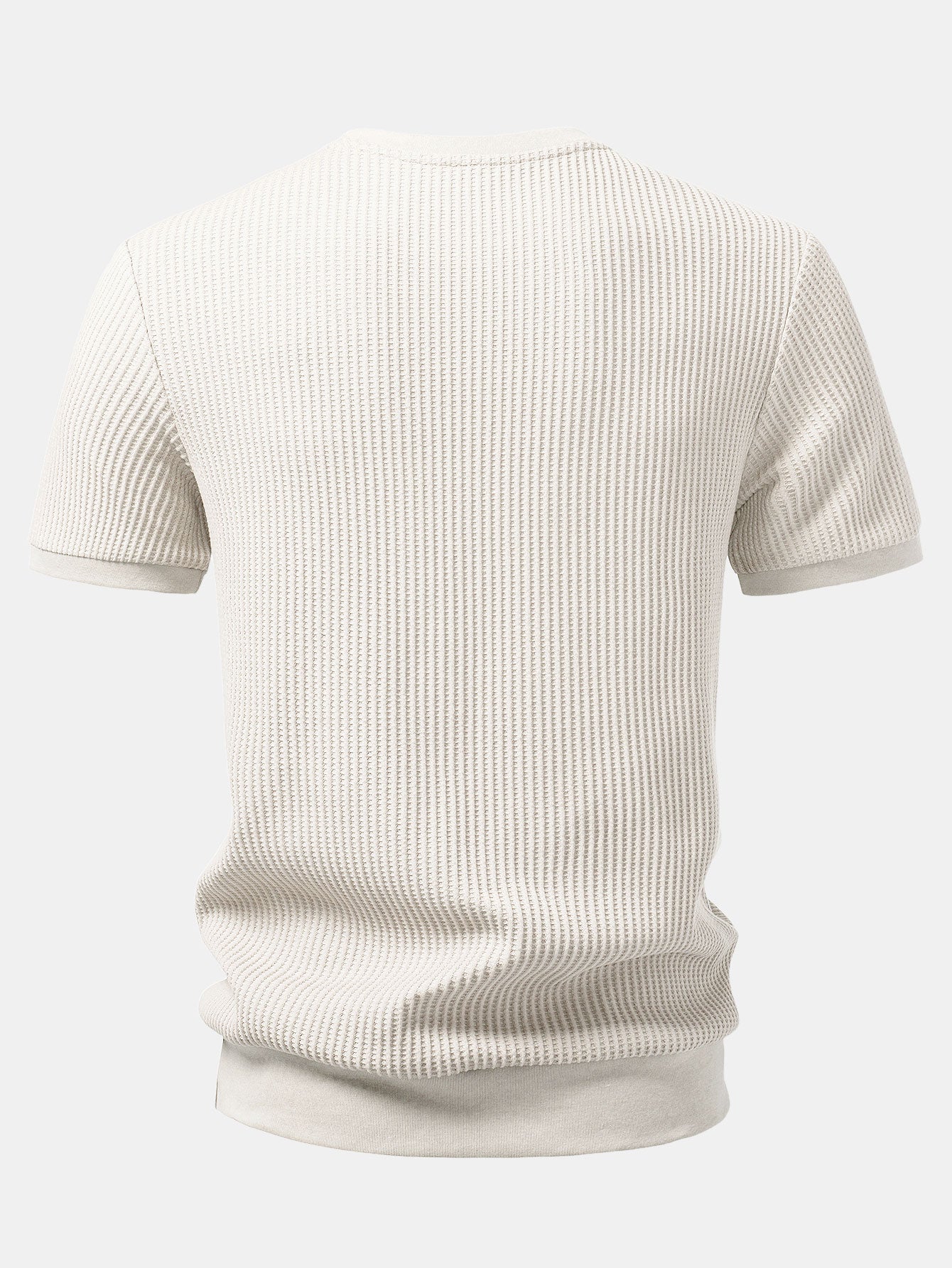 Waffle Ribbed Hem T-Shirt & Drawstring Knitted Waffle Pants