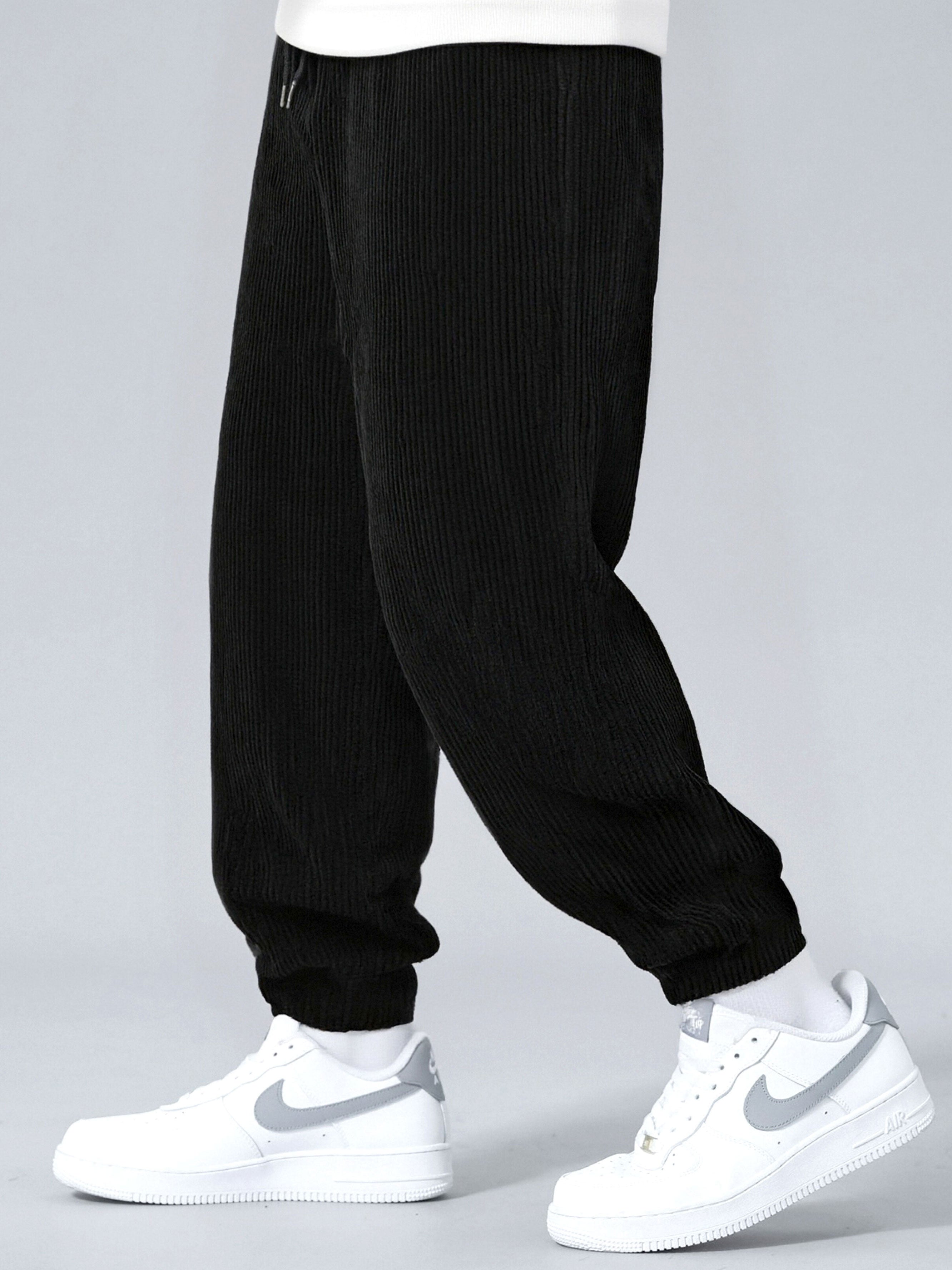 Relax Fit Quarter Zip Ethnic Geometric Patchwork Teddy Sweatshirt & Corduroy Jogger Pants