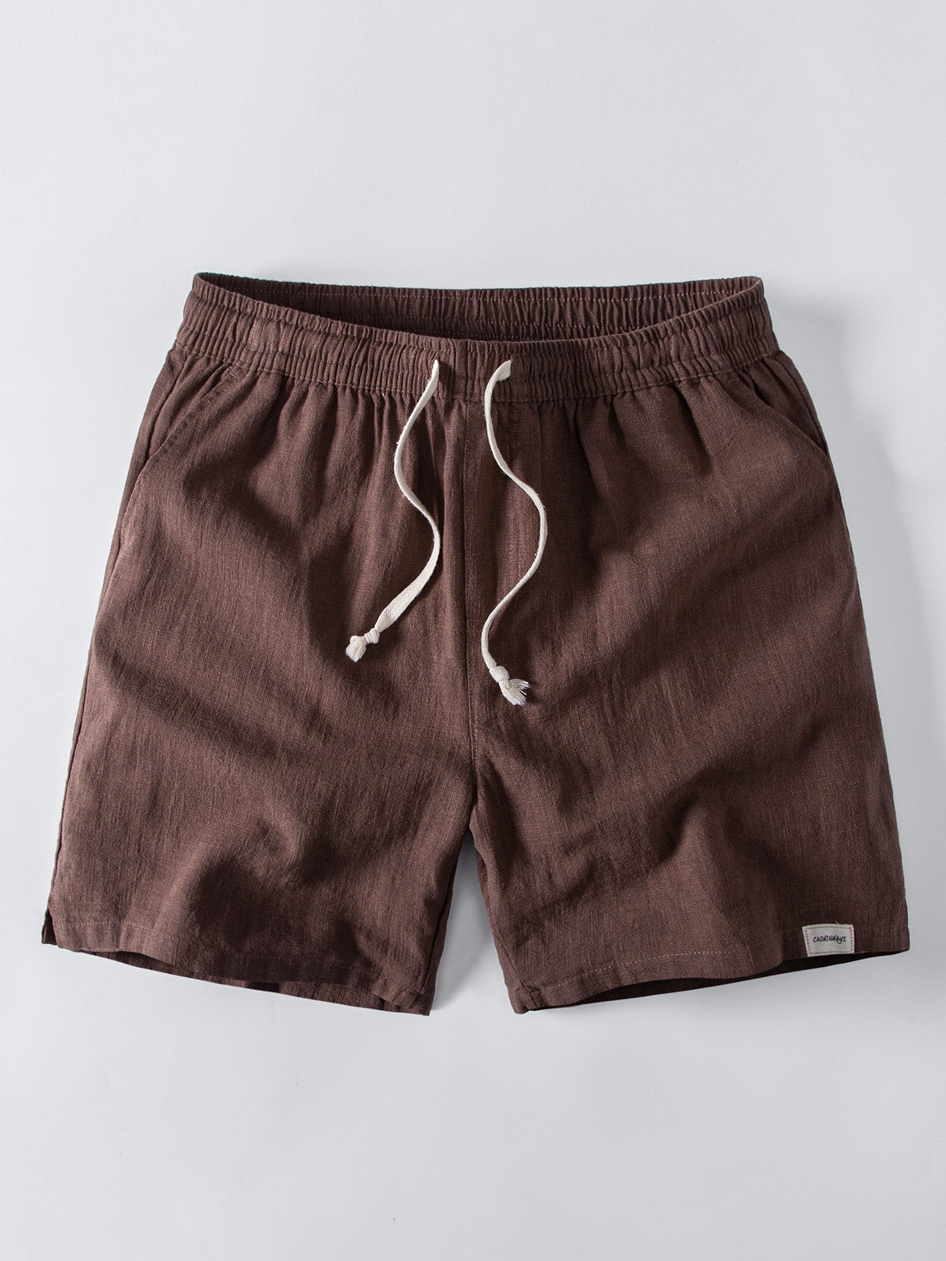 Linen Look Stripe Cuban Shirt & Linen Blend Drawstring 7" Shorts