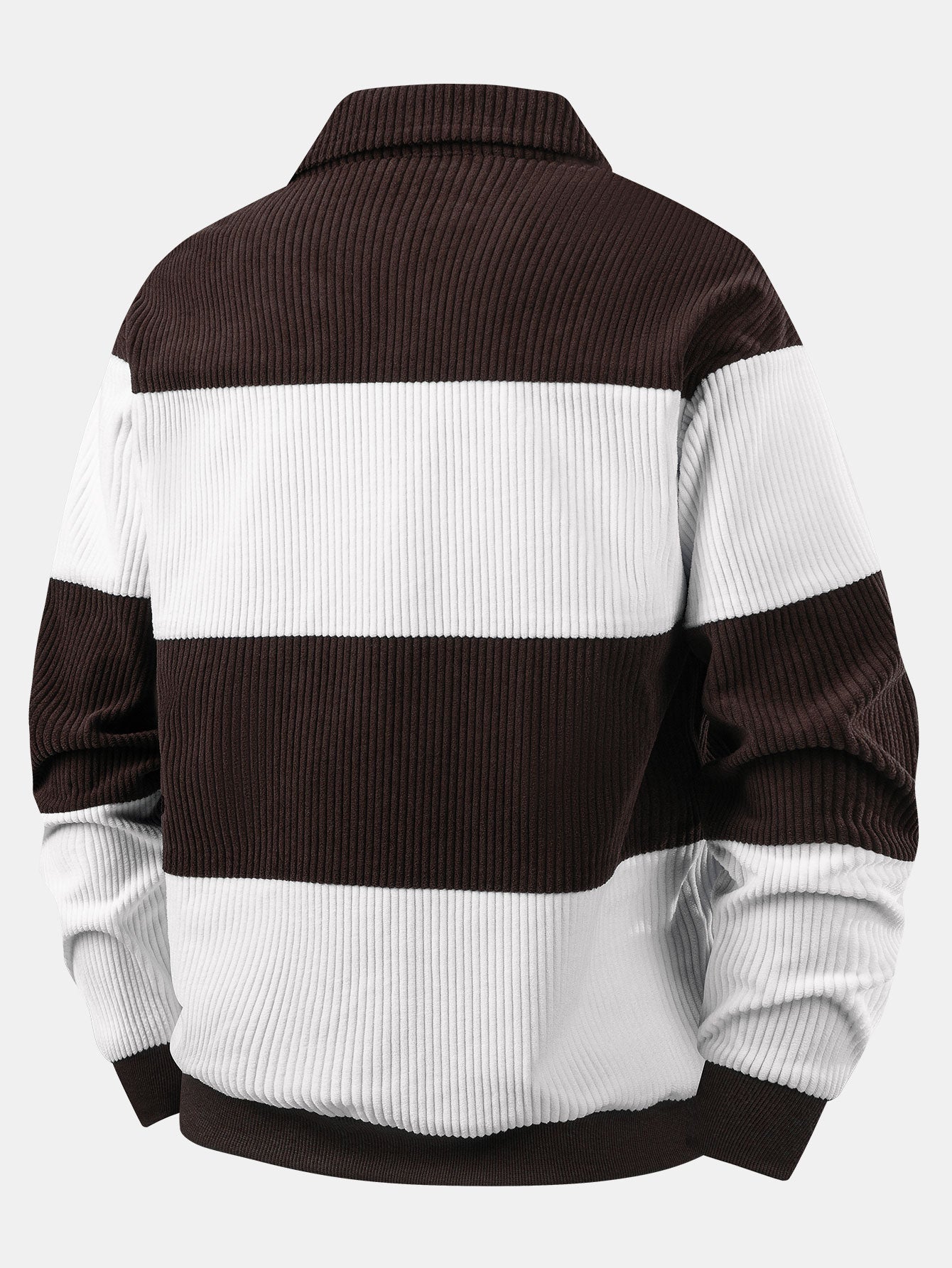 Contrast Corduroy Polo Sweatshirt & Corduroy Jogger Pants