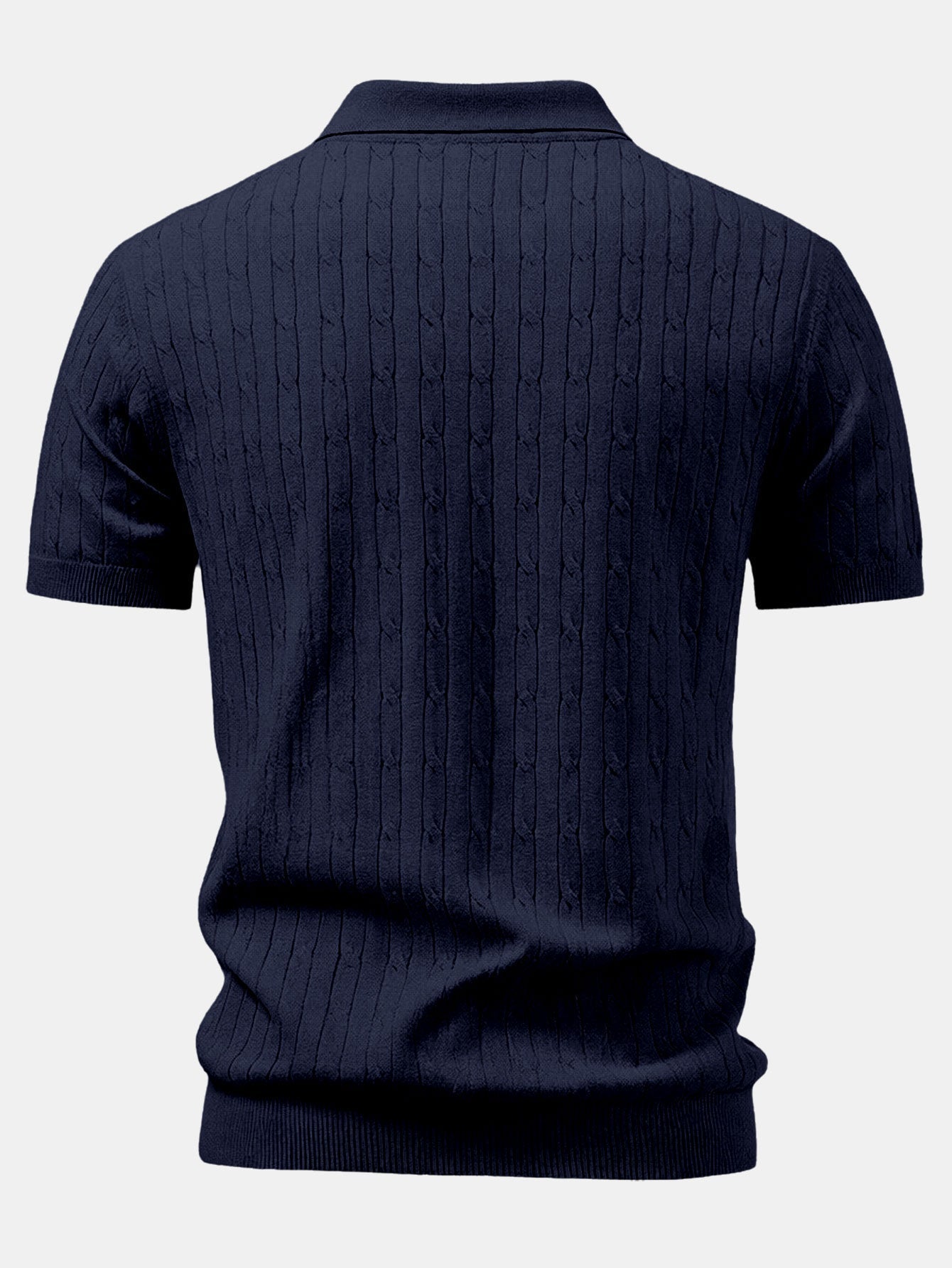 Twisted Jacquard Zipper Knit Polo & Slim Fit Tapered Trousers