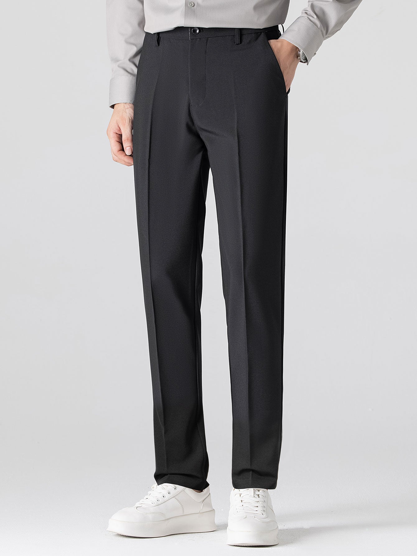 Contrast Stripe Trim Waffle Knit Polo & Slim Fit Tapered Trousers