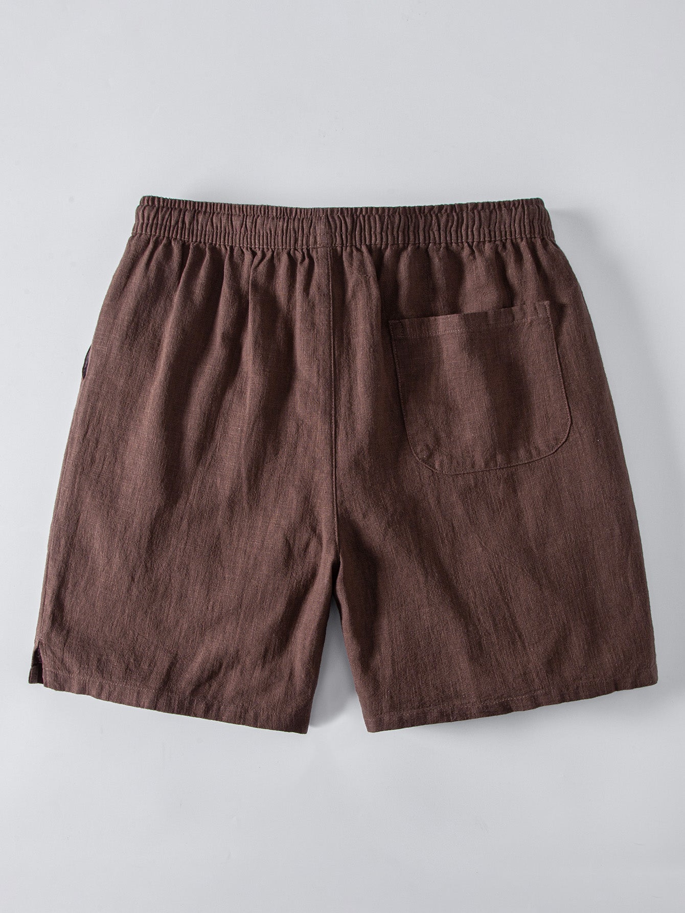Linen Rayon Blend Button Up Shirt & Linen Blend Drawstring 7" Shorts