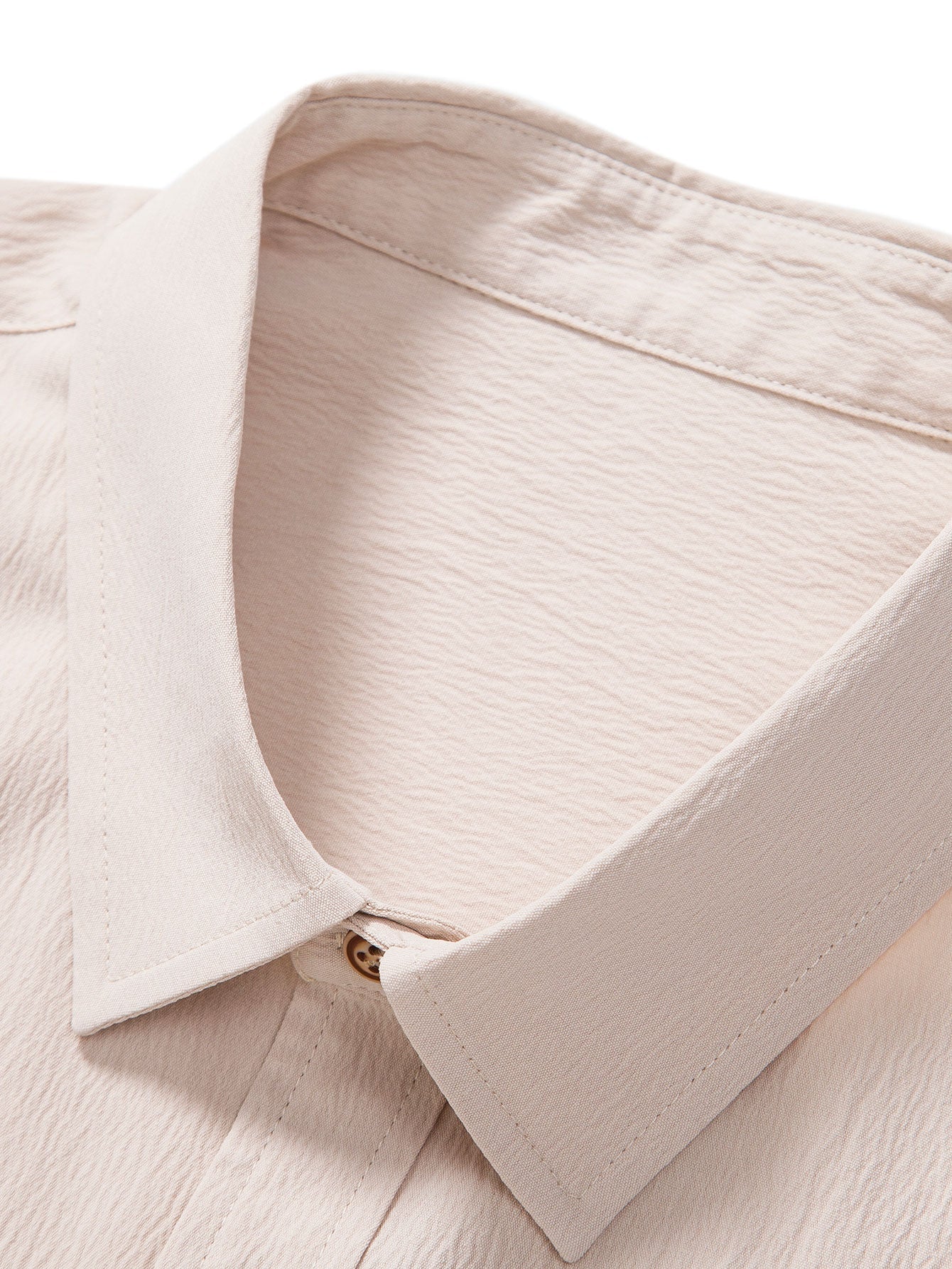 Crinkled Textured Button Up Shirt & Straight Leg Pants